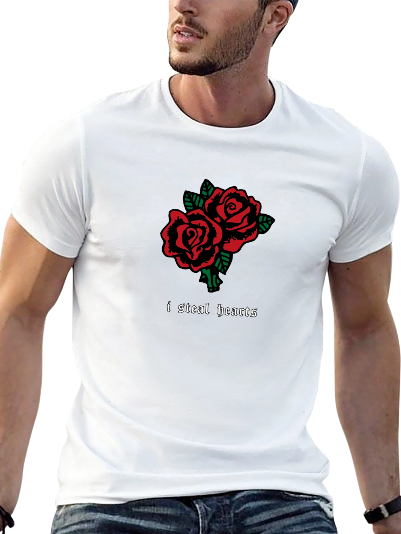 I Steal Hearts Rose T-Shirt - Romantic Graphic Tee