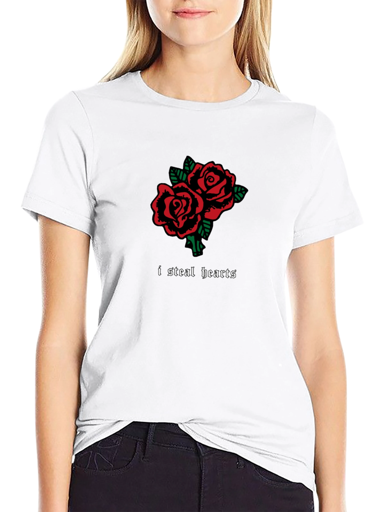 I Steal Hearts Rose T-Shirt - Romantic Graphic Tee