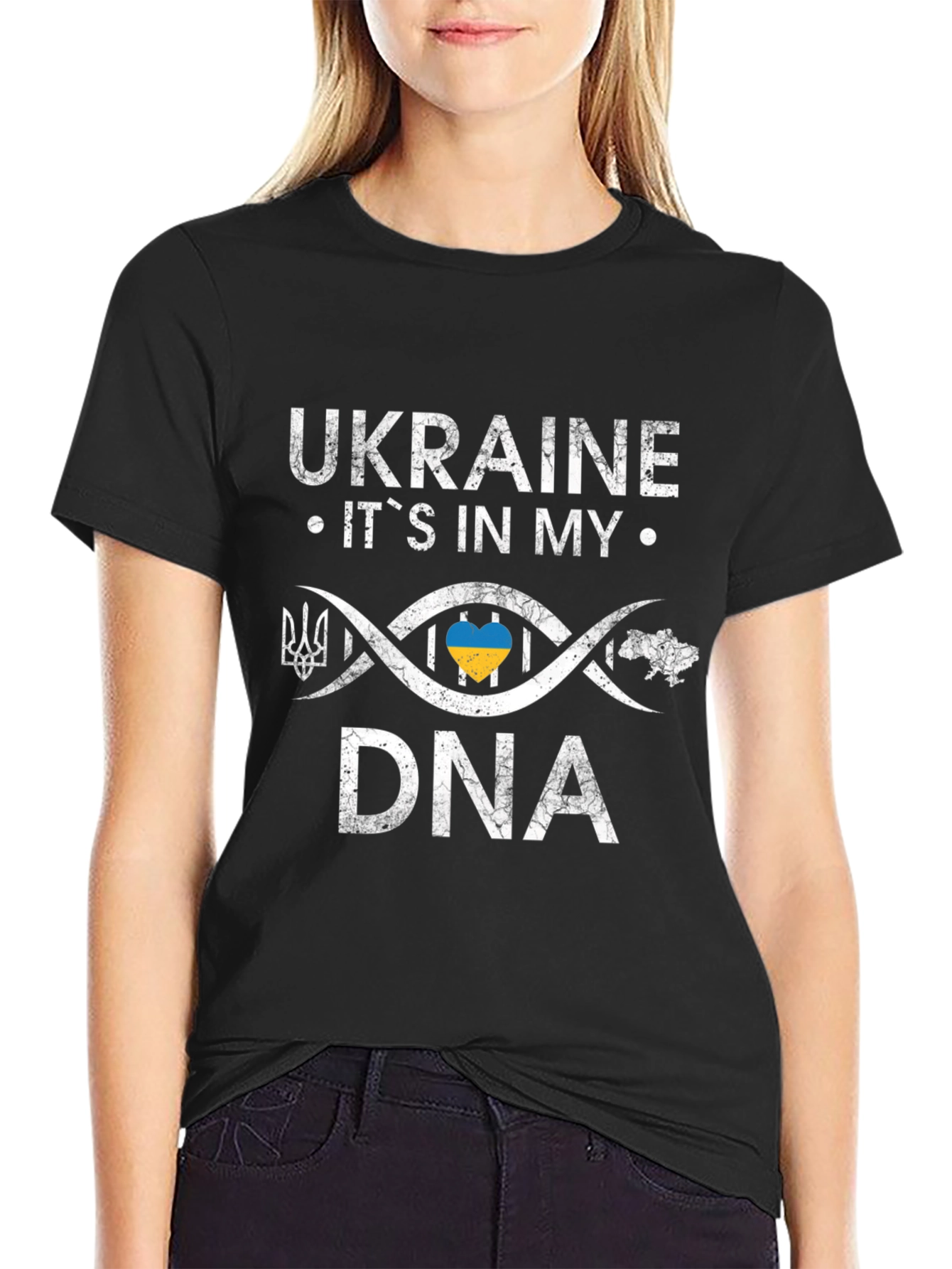 Ukraine Pride DNA T-Shirt - Black