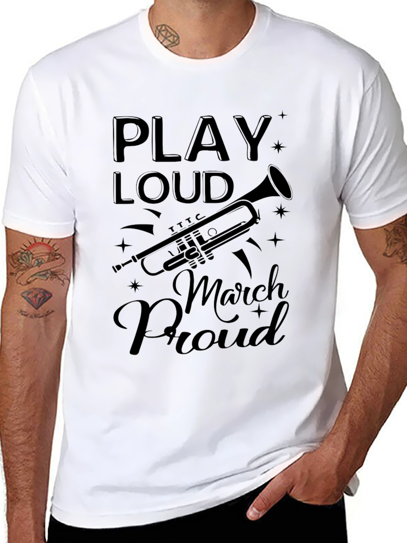 Play Loud March Proud Graphic T-Shirt