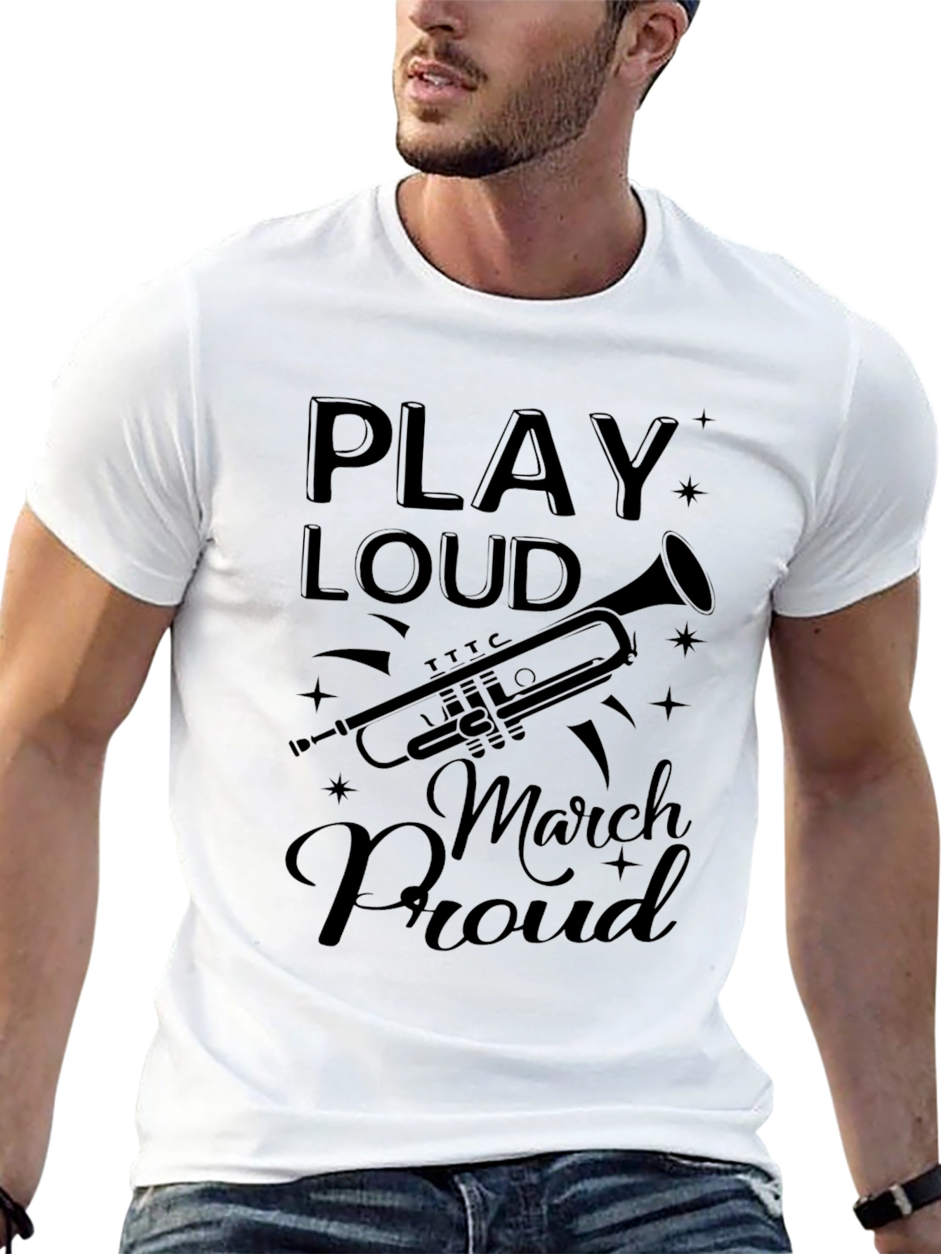 Play Loud March Proud Graphic T-Shirt