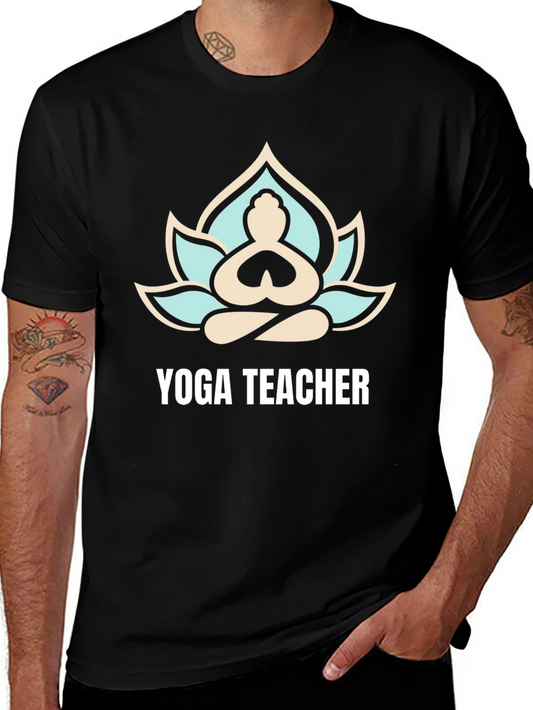 Yoga Teacher Graphic Tee Relaxed Fit Black