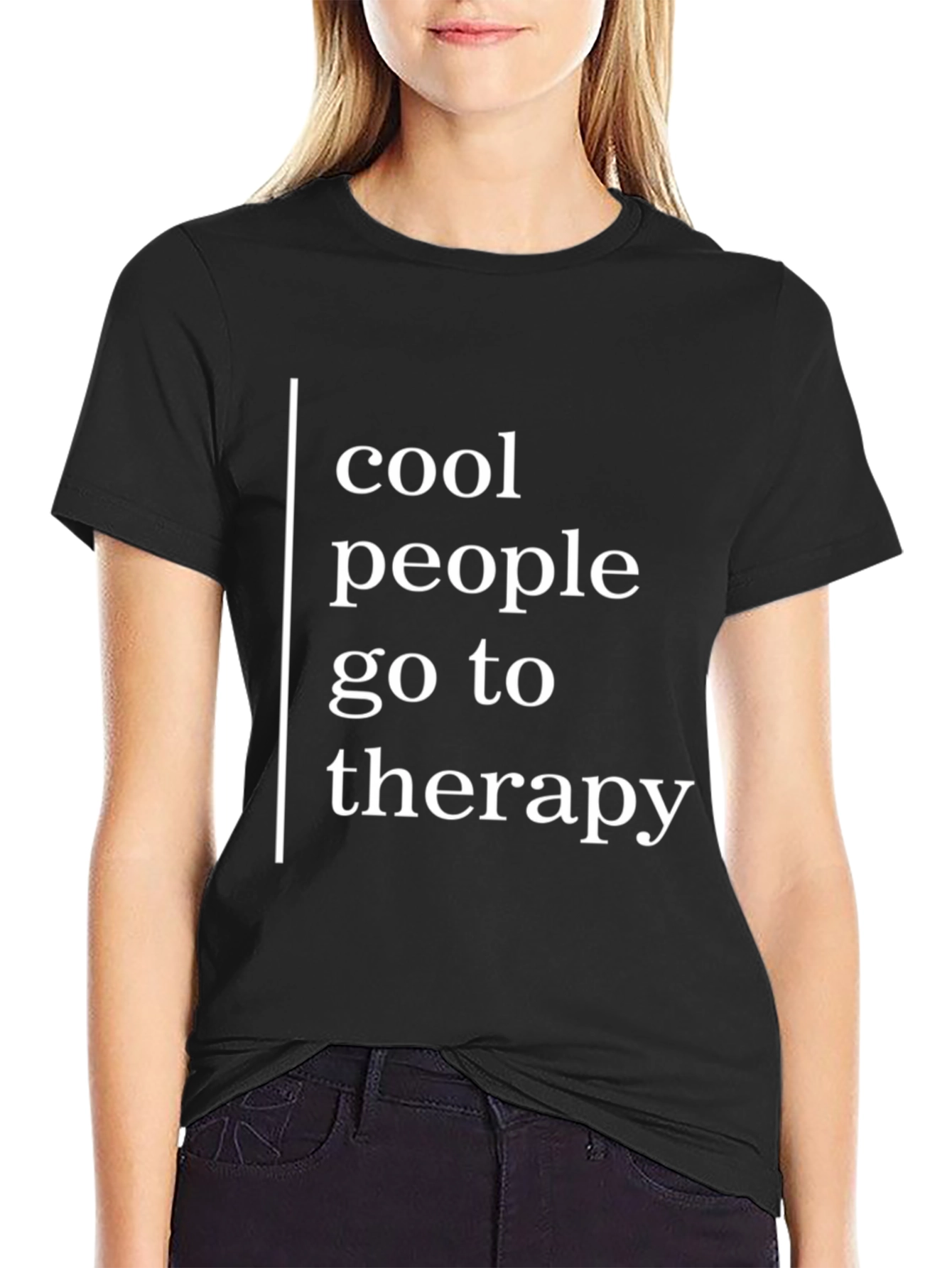 Cool People Go To Therapy Black T-Shirt