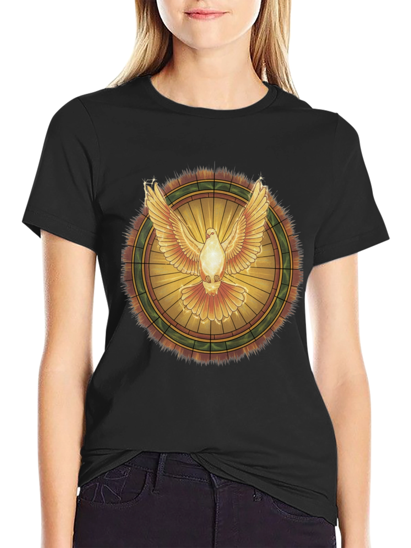Dove Graphic T-Shirt - Spiritual Peace Bird Design