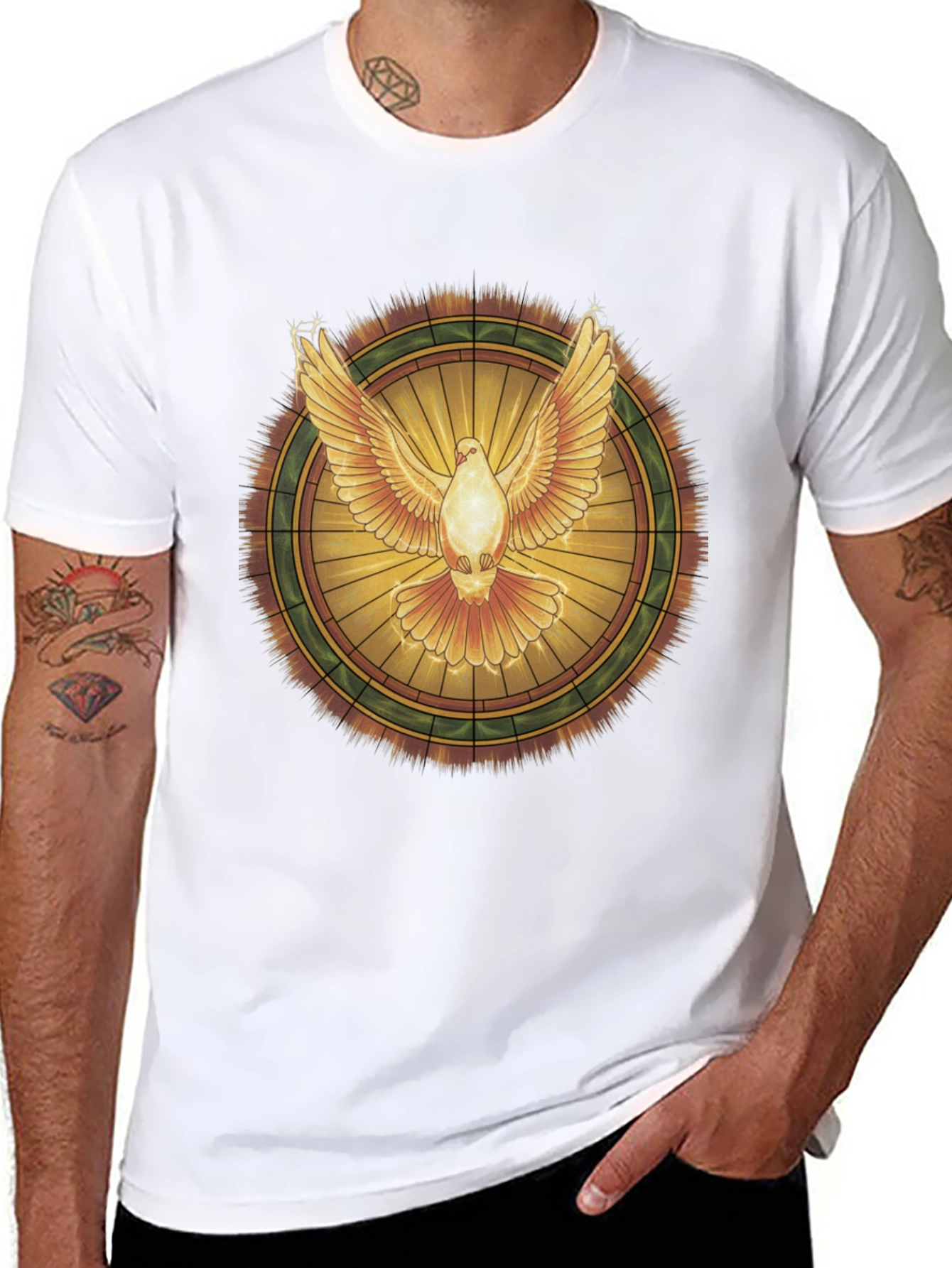 Dove Graphic T-Shirt - Spiritual Peace Bird Design