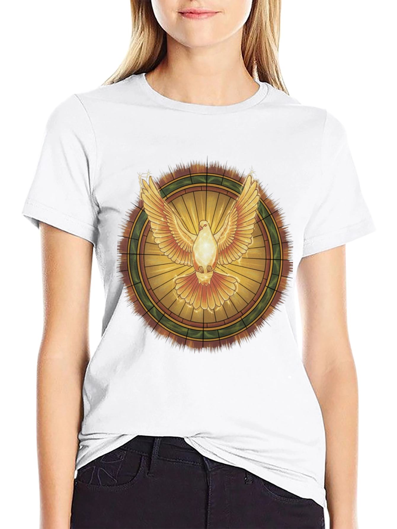 Dove Graphic T-Shirt - Spiritual Peace Bird Design
