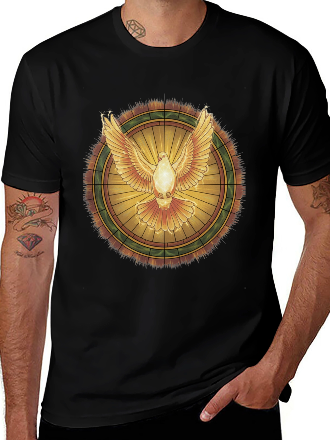 Dove Graphic T-Shirt - Spiritual Peace Bird Design