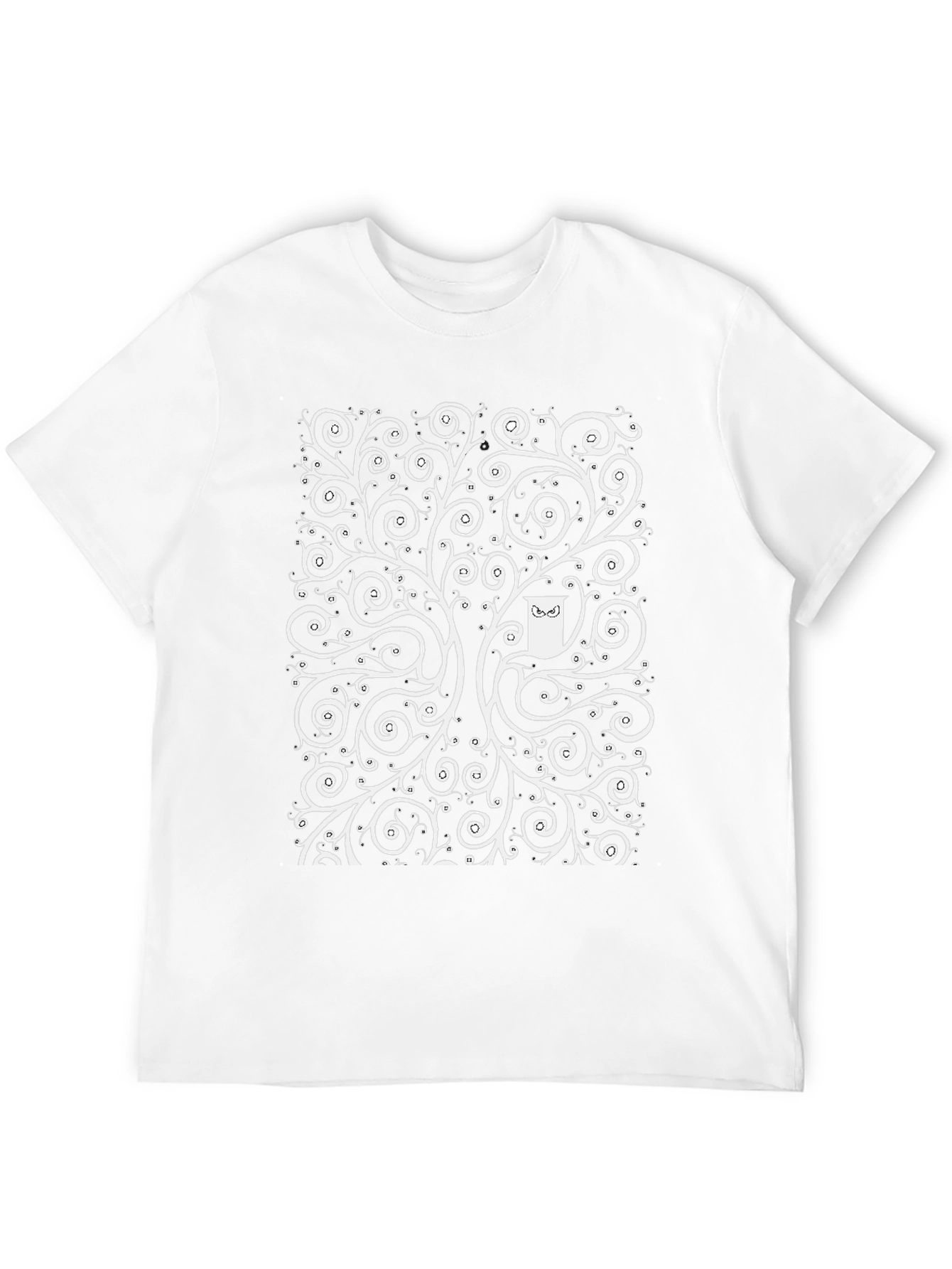 Whimsical Owl Tree Black T-Shirt