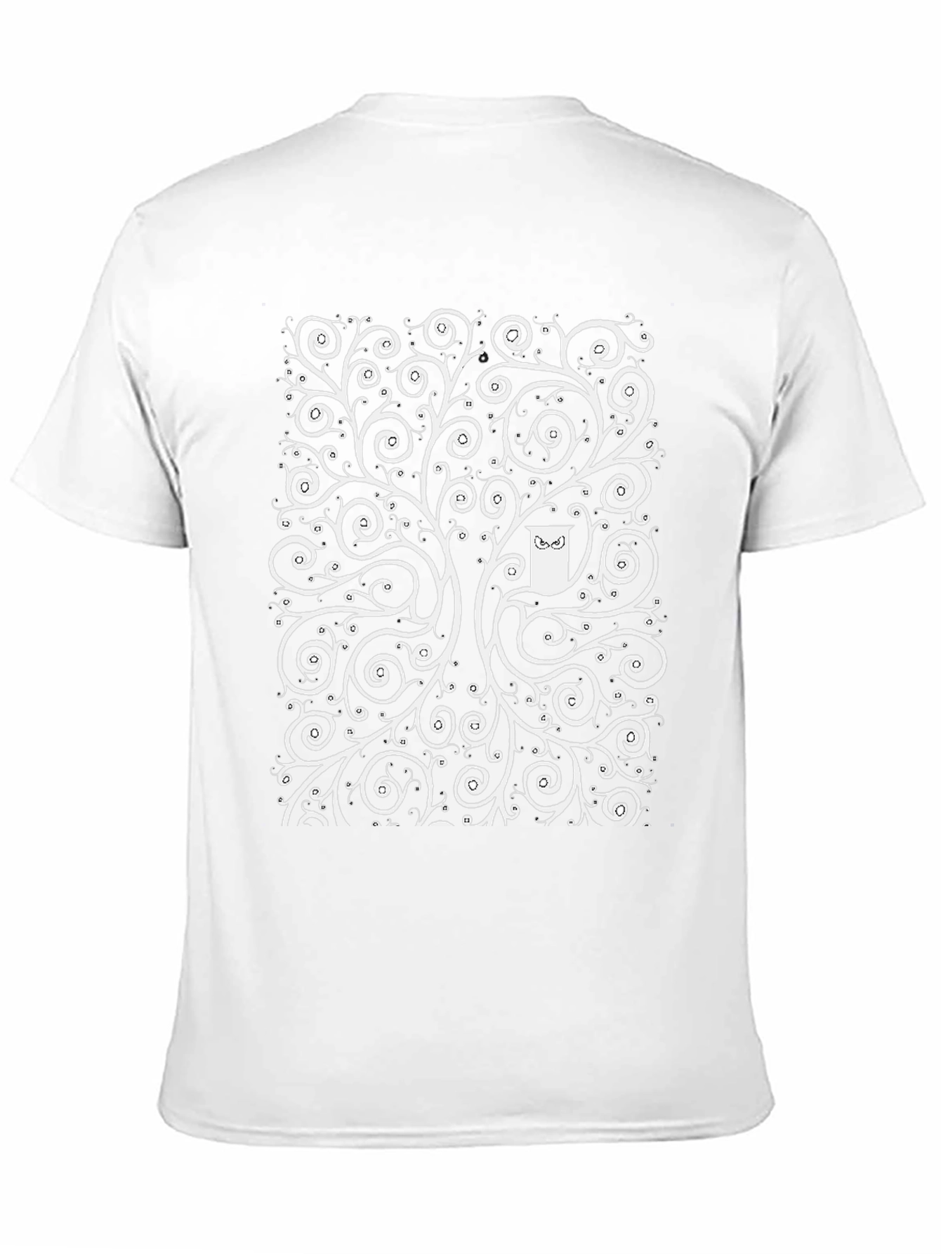 Whimsical Owl Tree Black T-Shirt