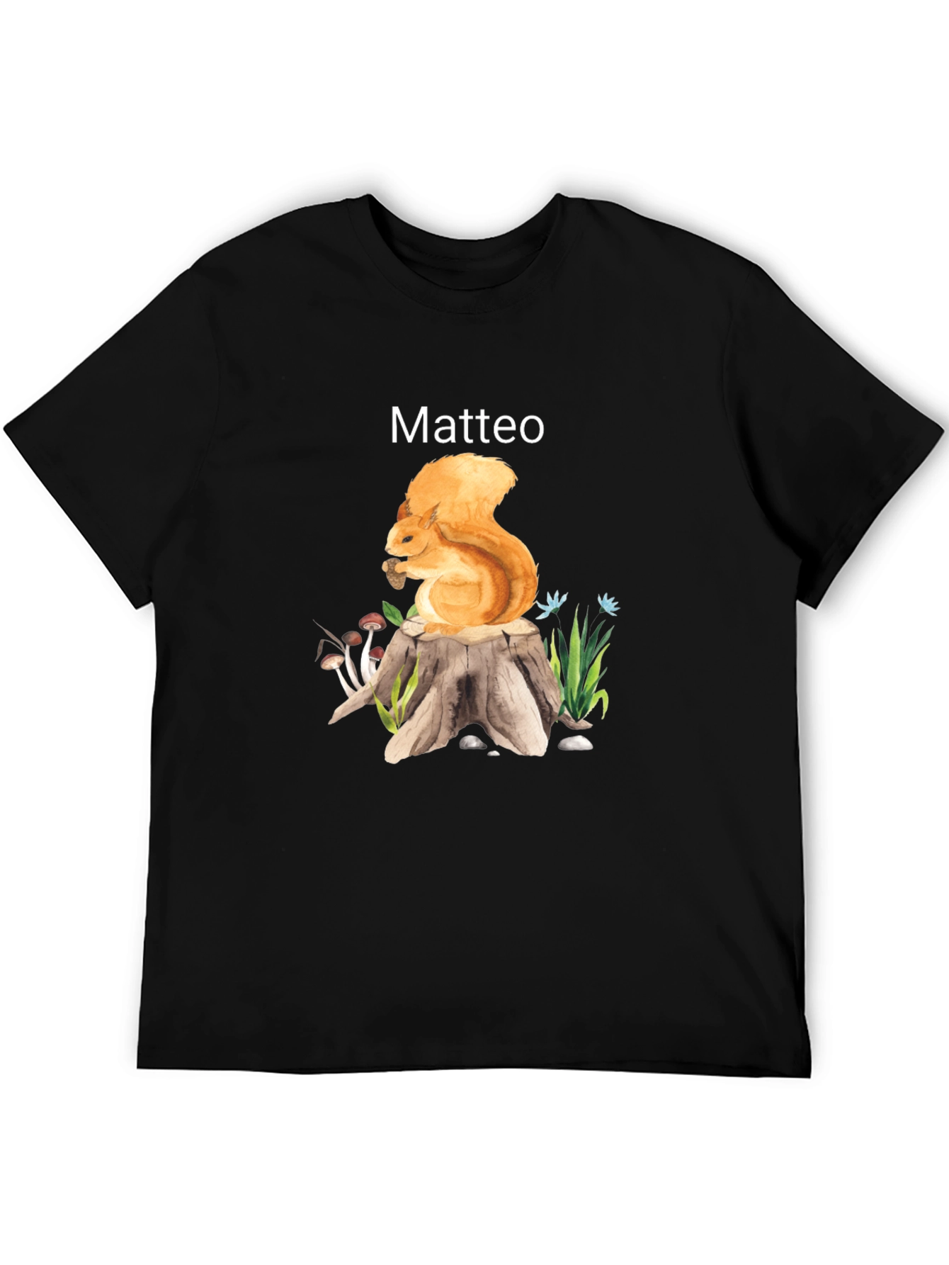Matteo Squirrel Graphic T-Shirt - Nature Lover Tee