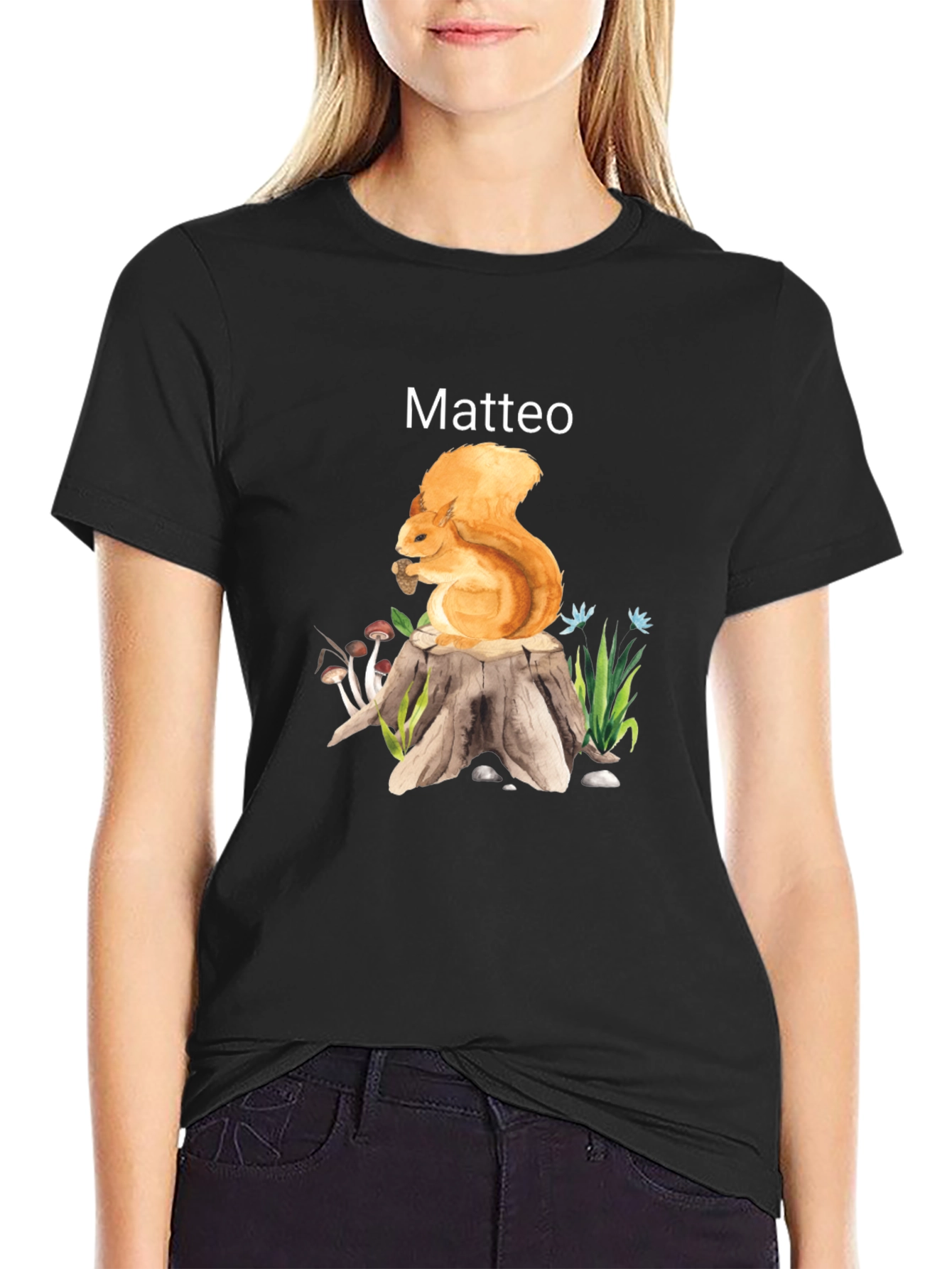 Matteo Squirrel Graphic T-Shirt - Nature Lover Tee