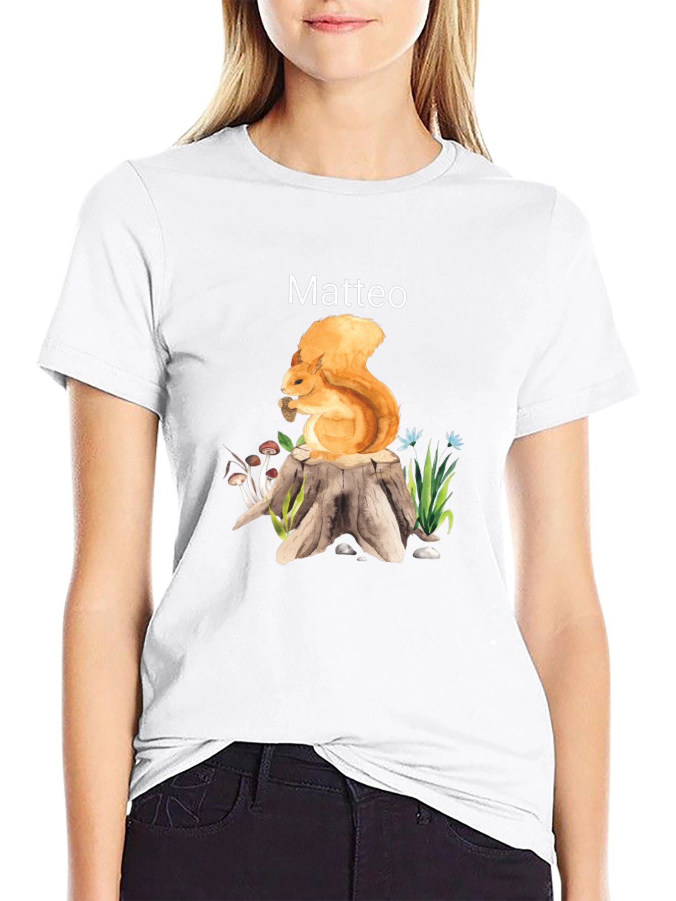 Matteo Squirrel Graphic T-Shirt - Nature Lover Tee