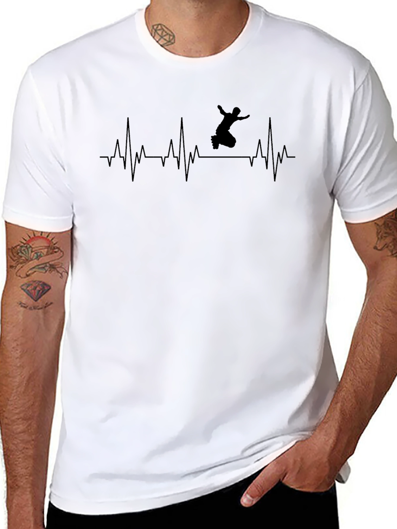 Parkour Heartbeat T-Shirt - Black Graphic Tee