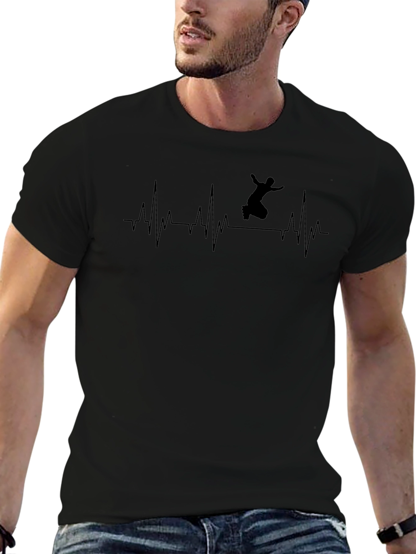 Parkour Heartbeat T-Shirt - Black Graphic Tee