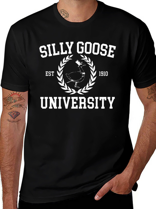 Silly Goose University T-Shirt - Est. 1910 - Black Cotton Tee
