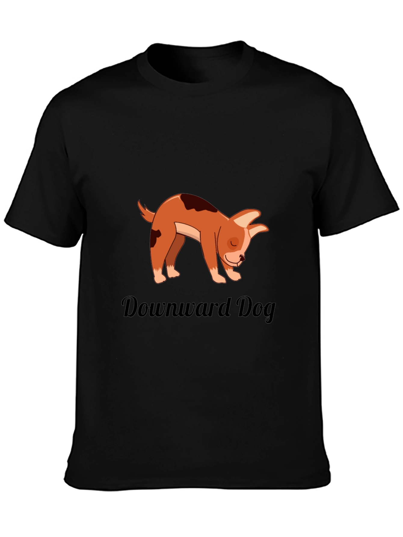 Downward Dog T-Shirt - Yoga Cartoon Puppy Graphic
