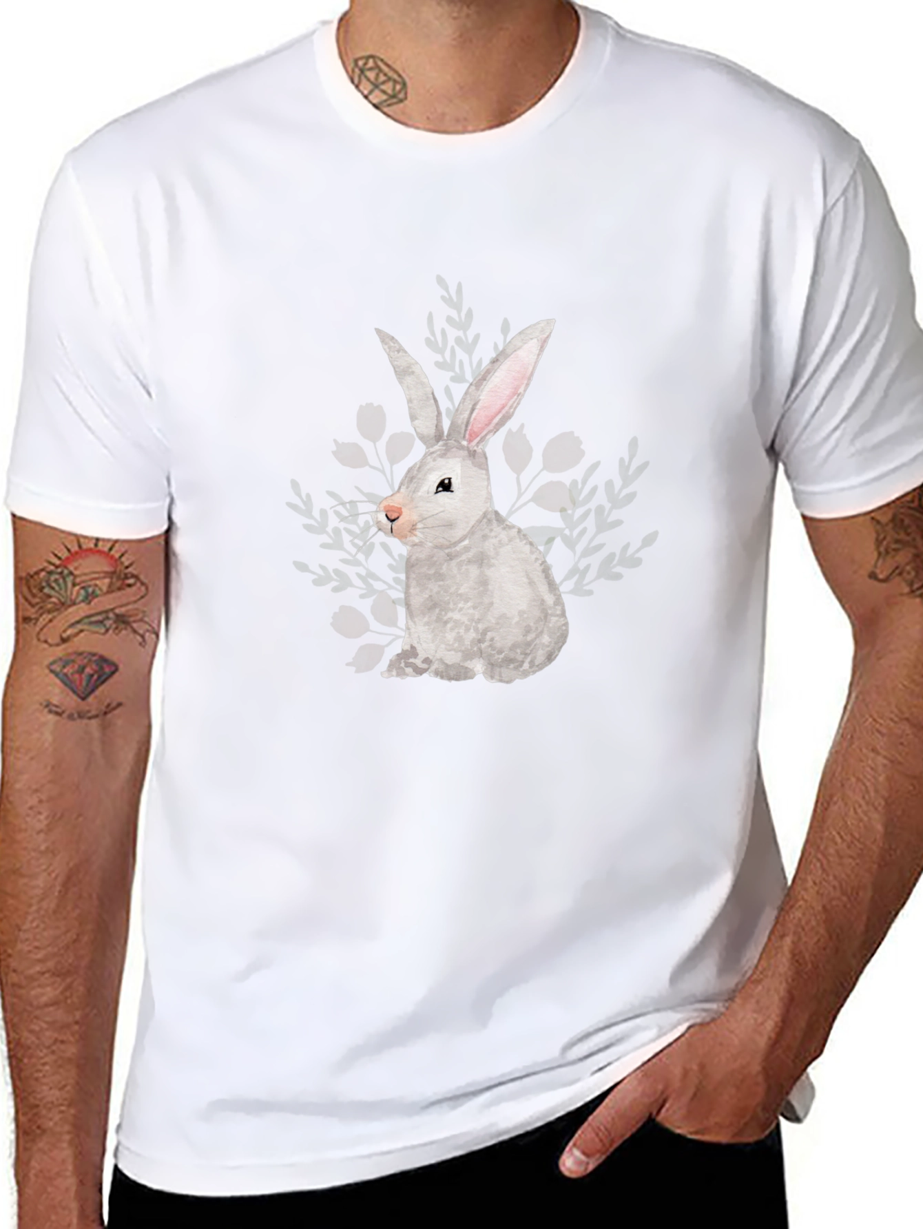Bunny Graphic Tee - Soft Black T-Shirt