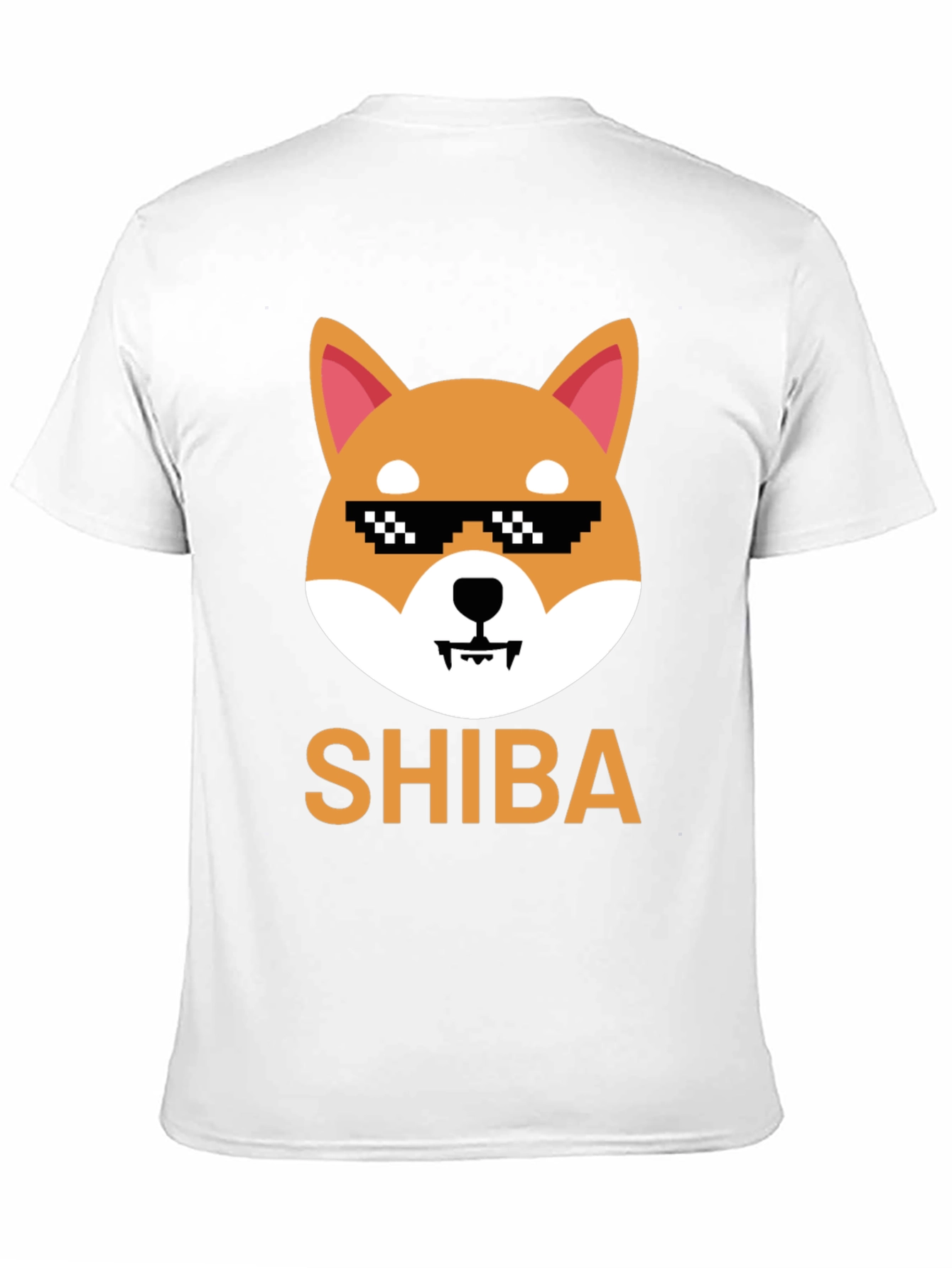 Shiba Inu Dog Pixel Sunglasses Mens Black T-Shirt