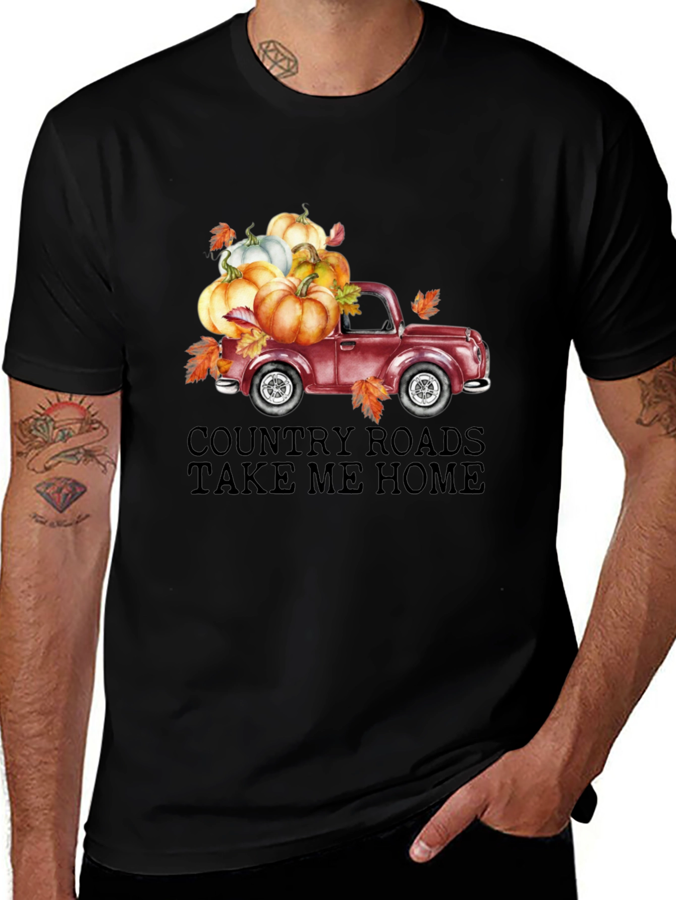 Country Roads Pumpkin Truck T-Shirt