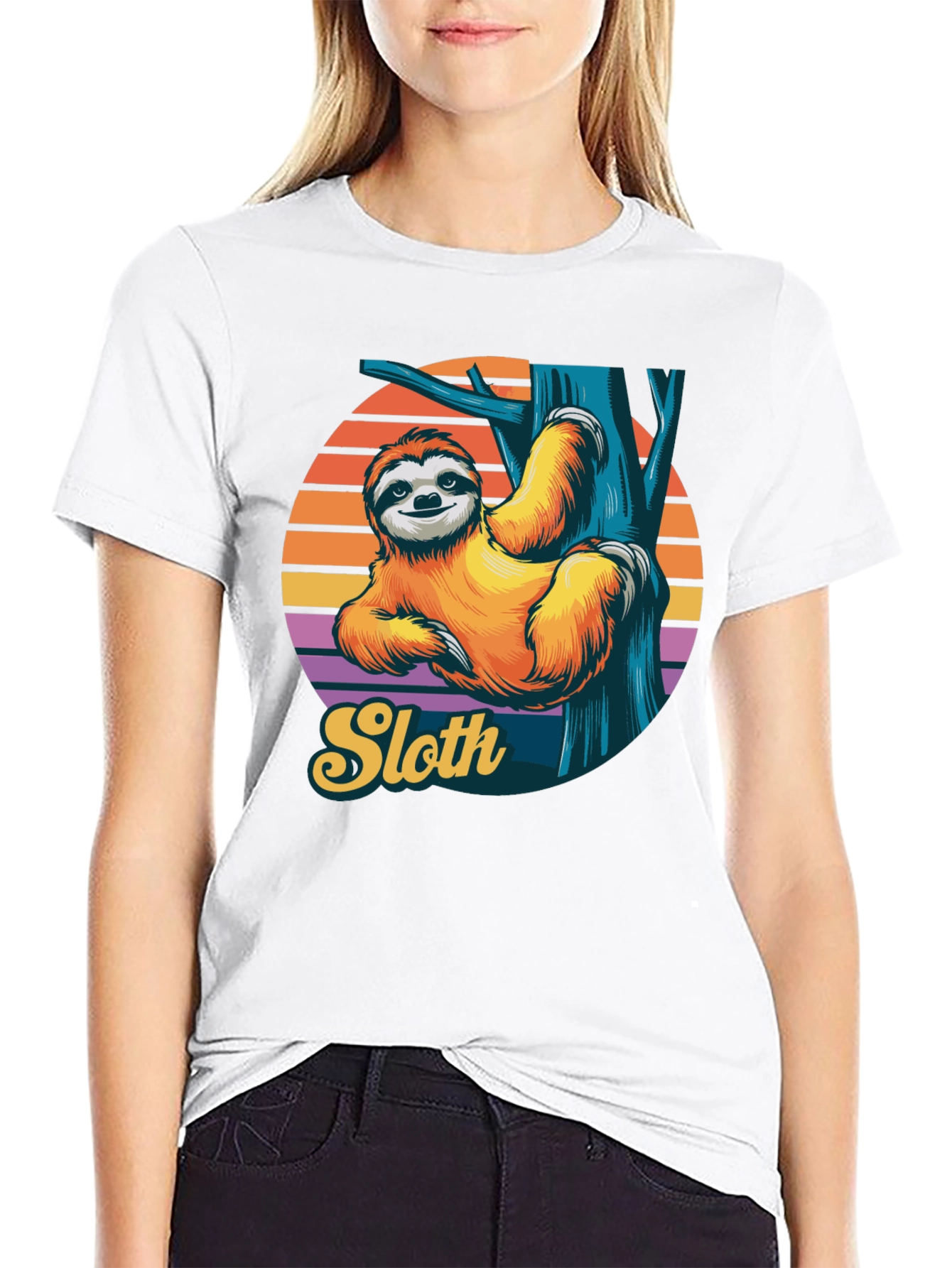 Sloth Graphic Tee - Relaxed Retro Style Shirt