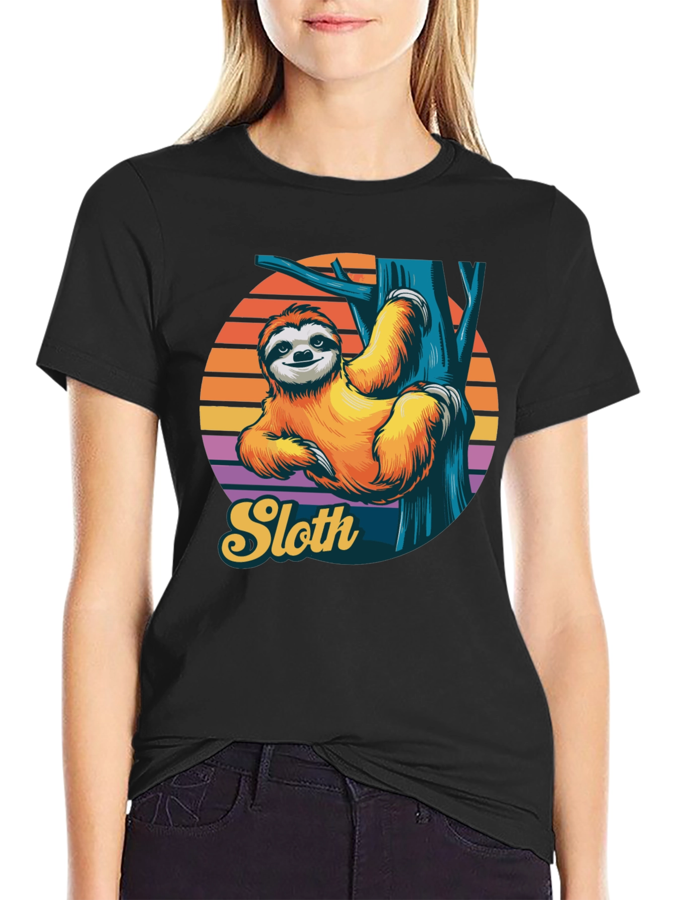 Sloth Graphic Tee - Relaxed Retro Style Shirt