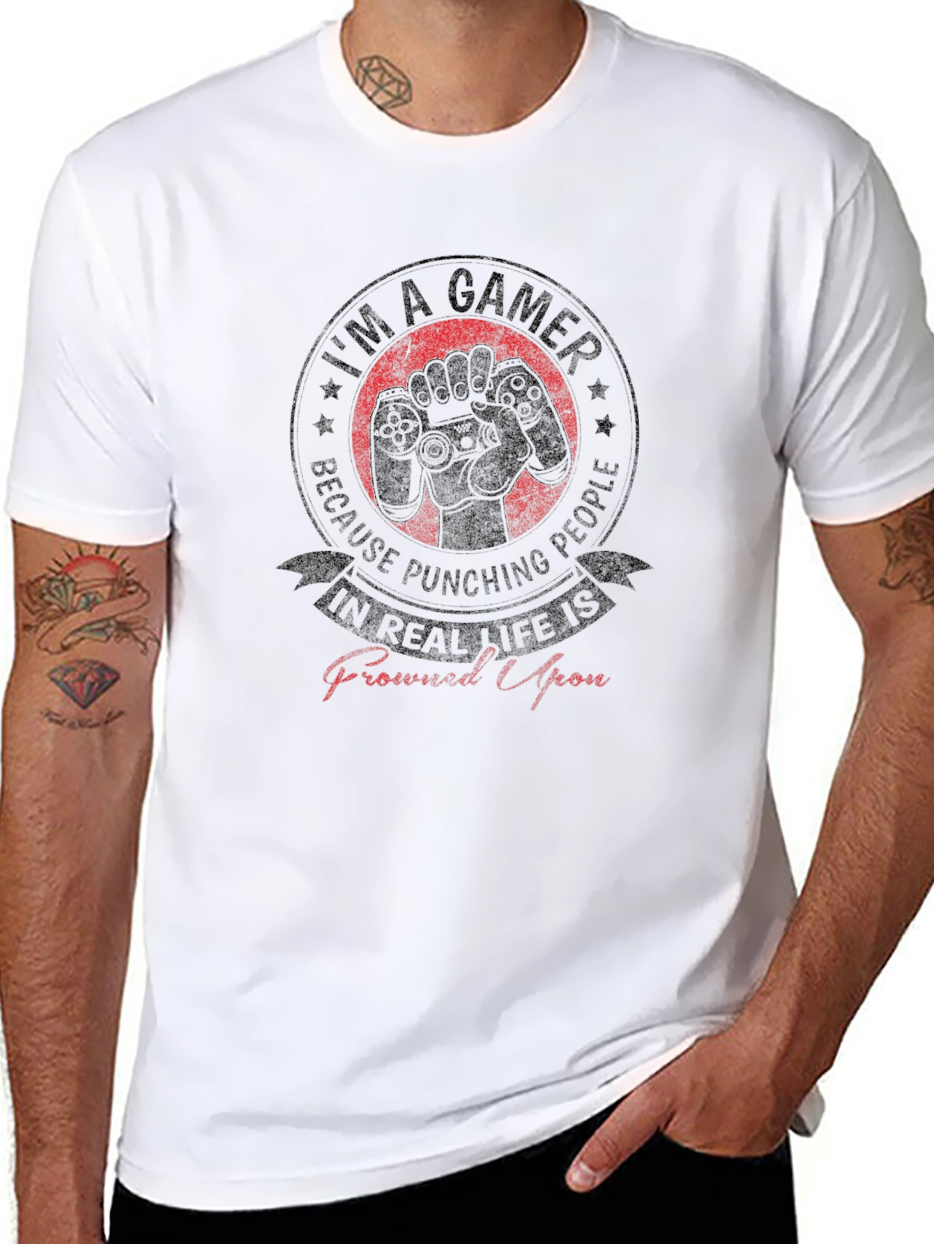 Gamer T-Shirt - Punching People Design