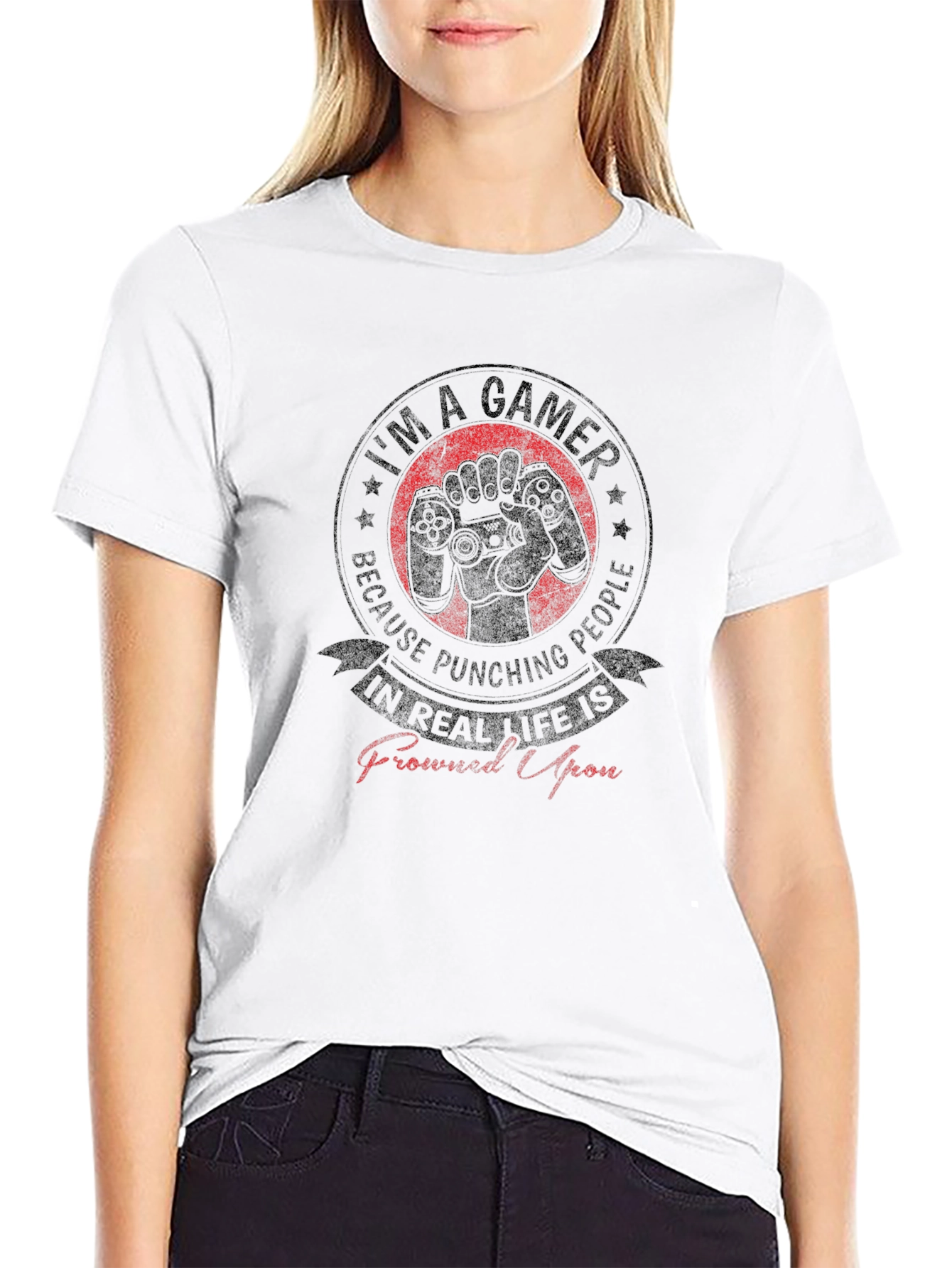 Gamer T-Shirt - Punching People Design