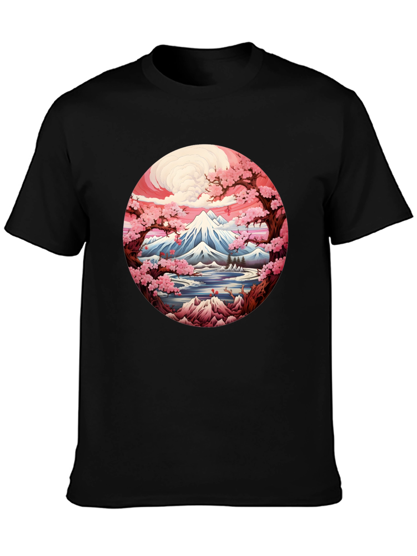 Mount Fuji Cherry Blossom Graphic Tee