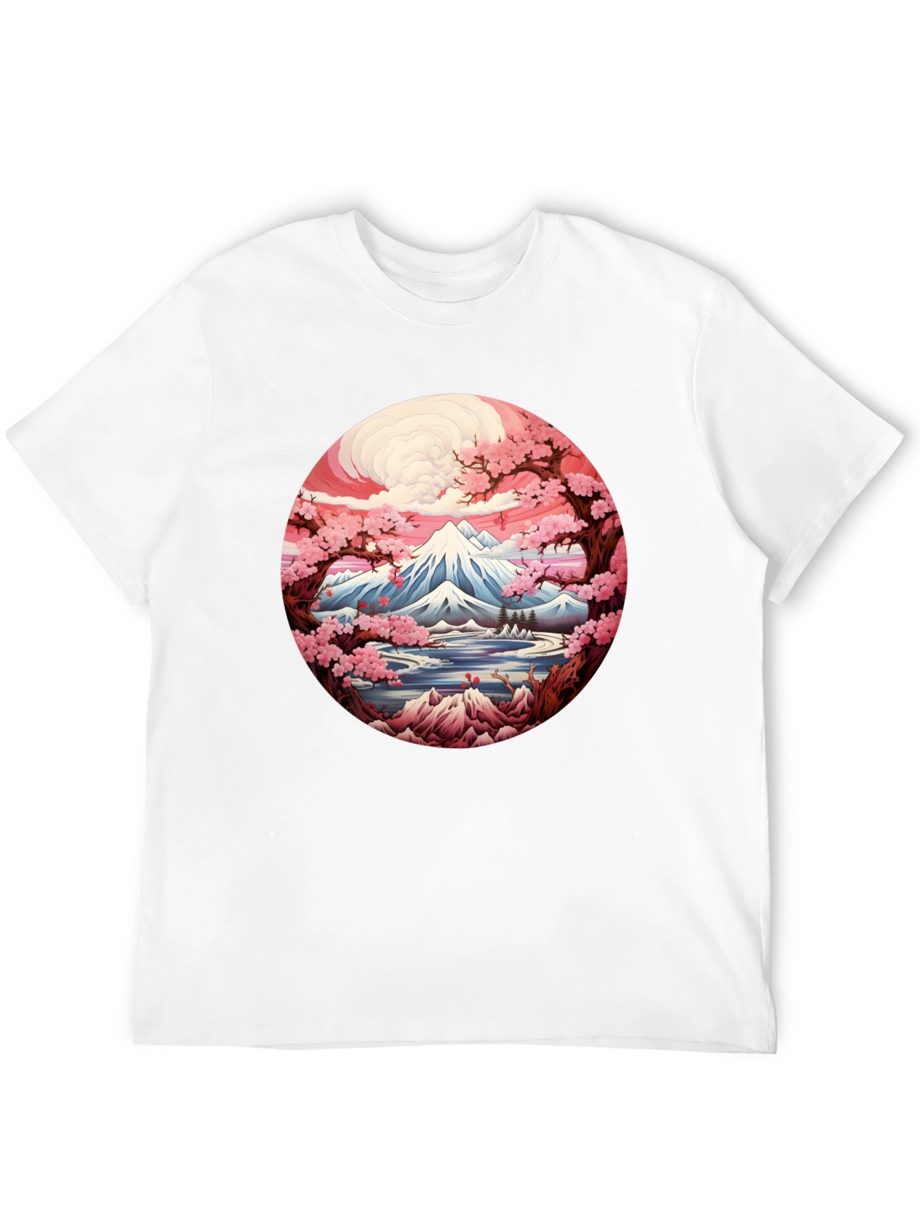 Mount Fuji Cherry Blossom Graphic Tee