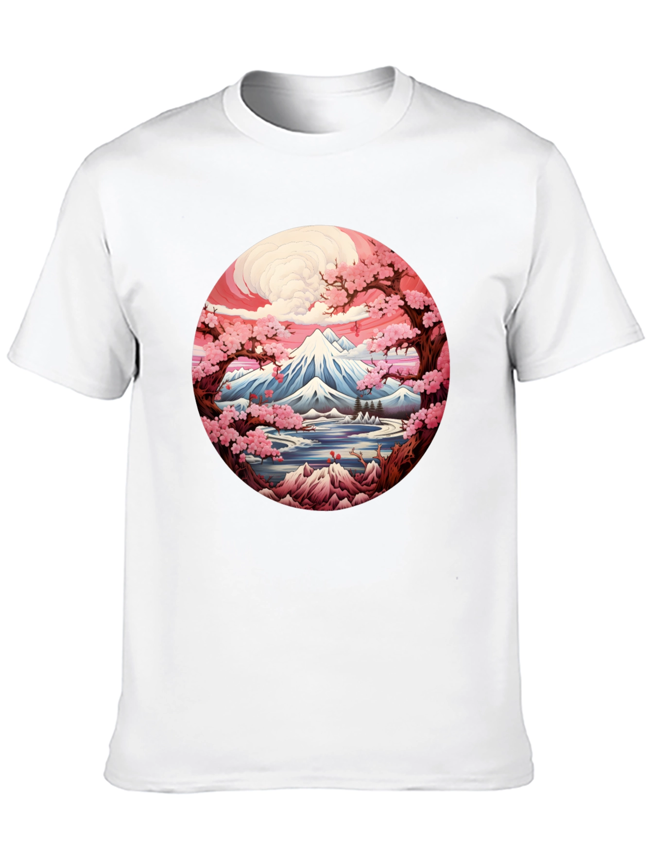 Mount Fuji Cherry Blossom Graphic Tee