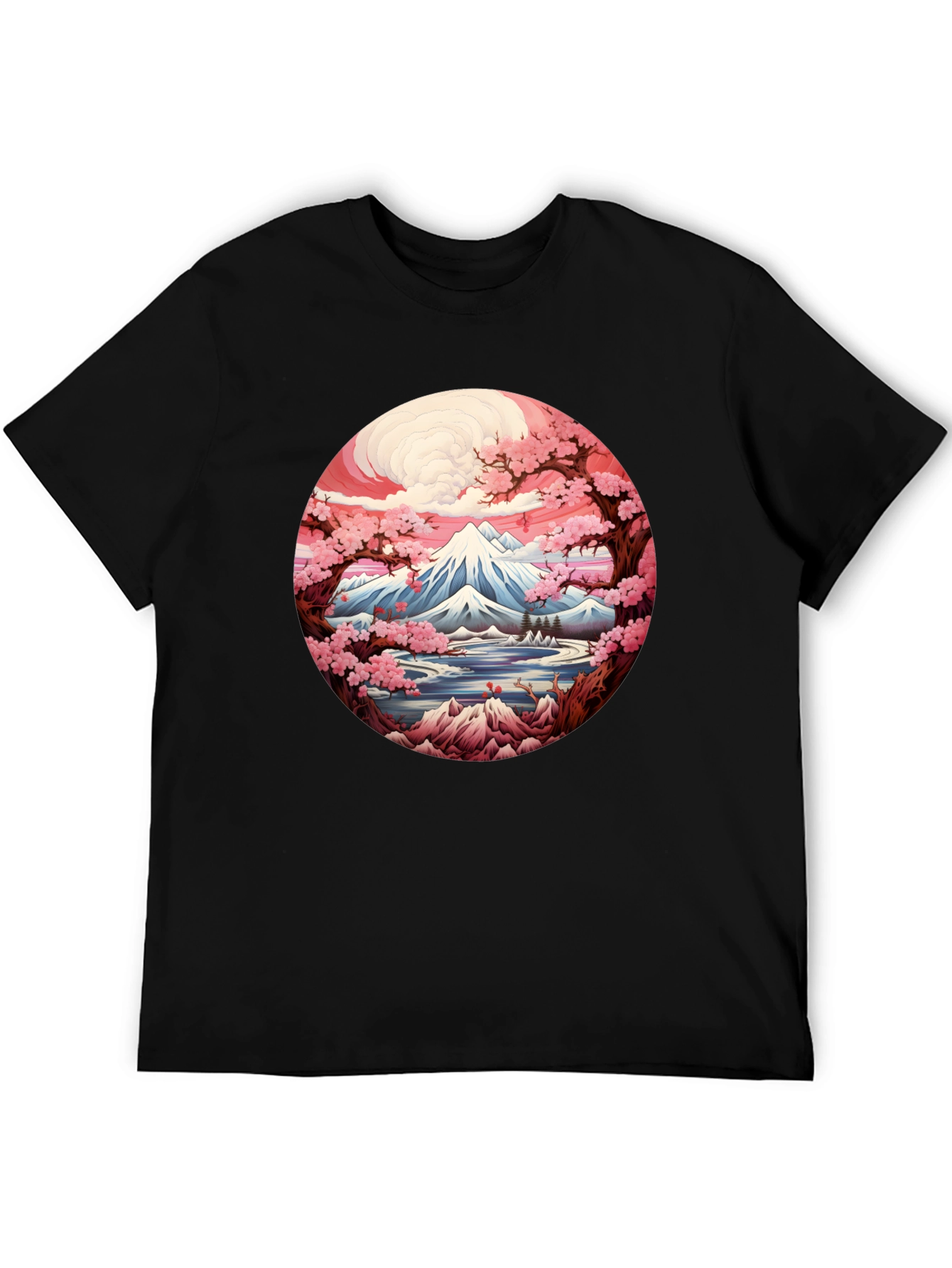 Mount Fuji Cherry Blossom Graphic Tee