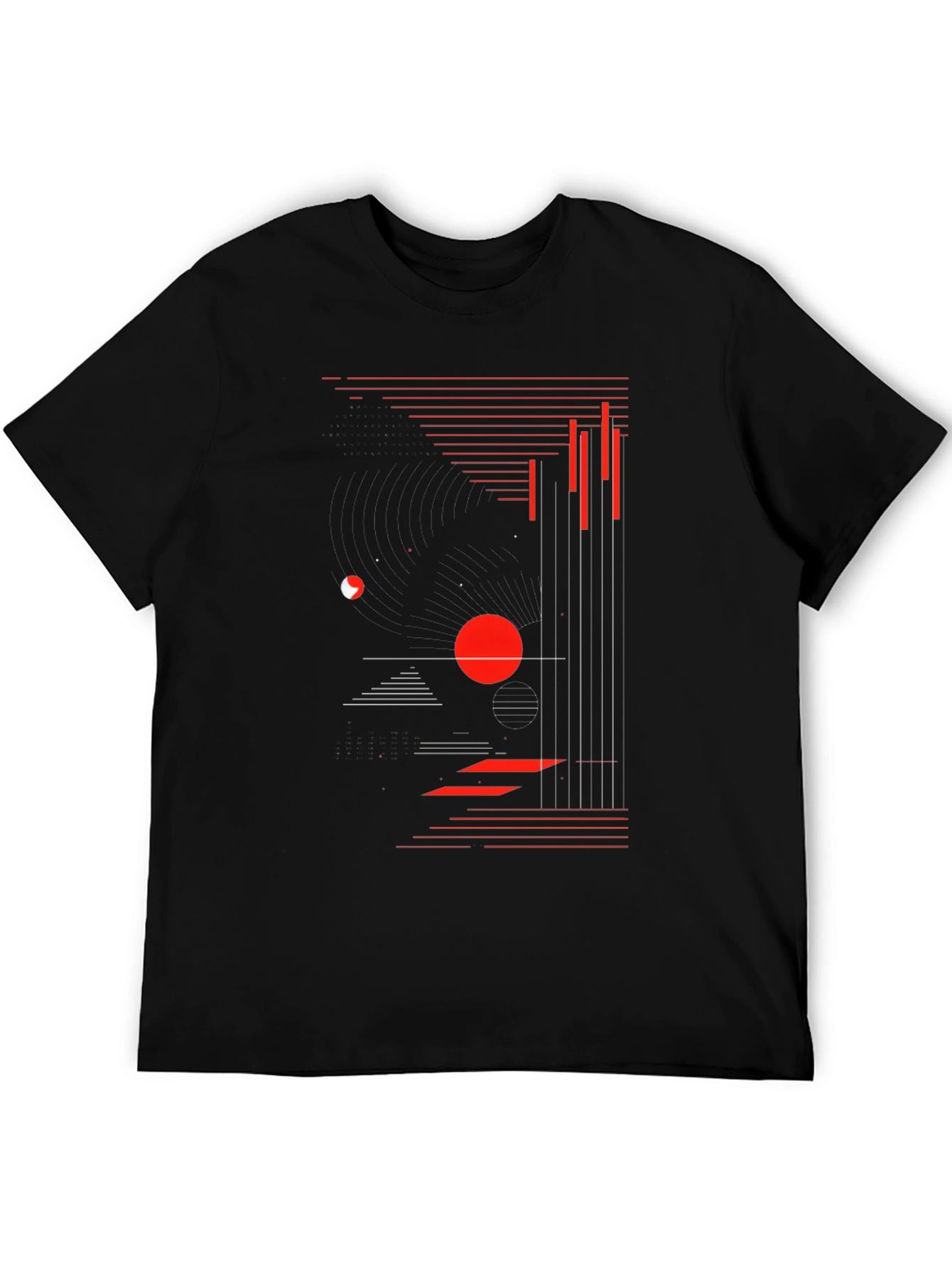 Abstract Graphic Print Black T-Shirt