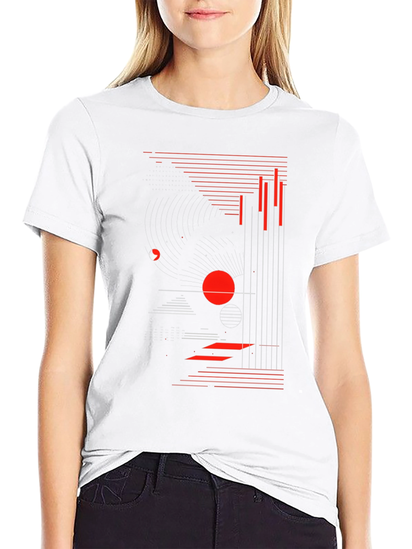 Abstract Graphic Print Black T-Shirt