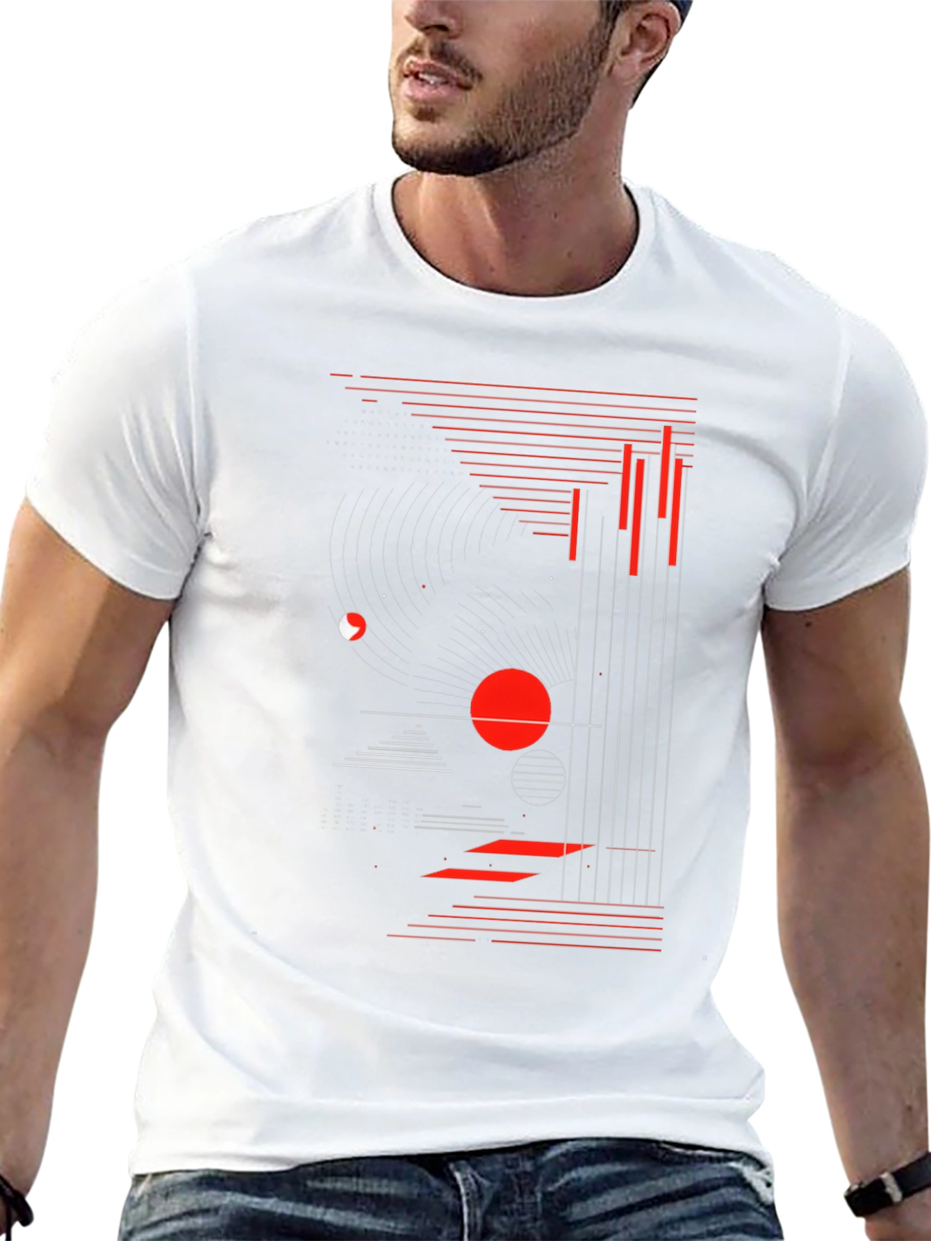 Abstract Graphic Print Black T-Shirt