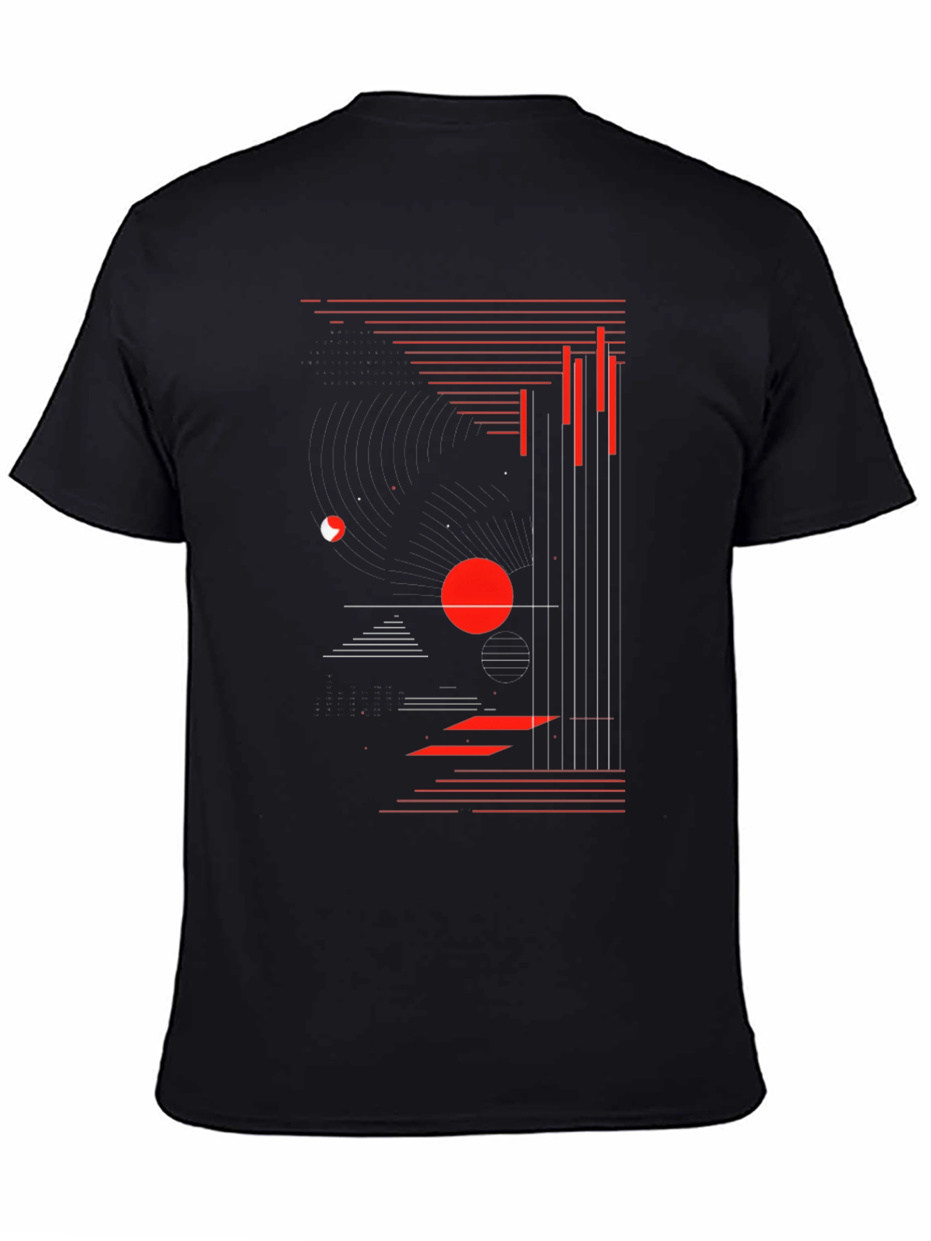 Abstract Graphic Print Black T-Shirt