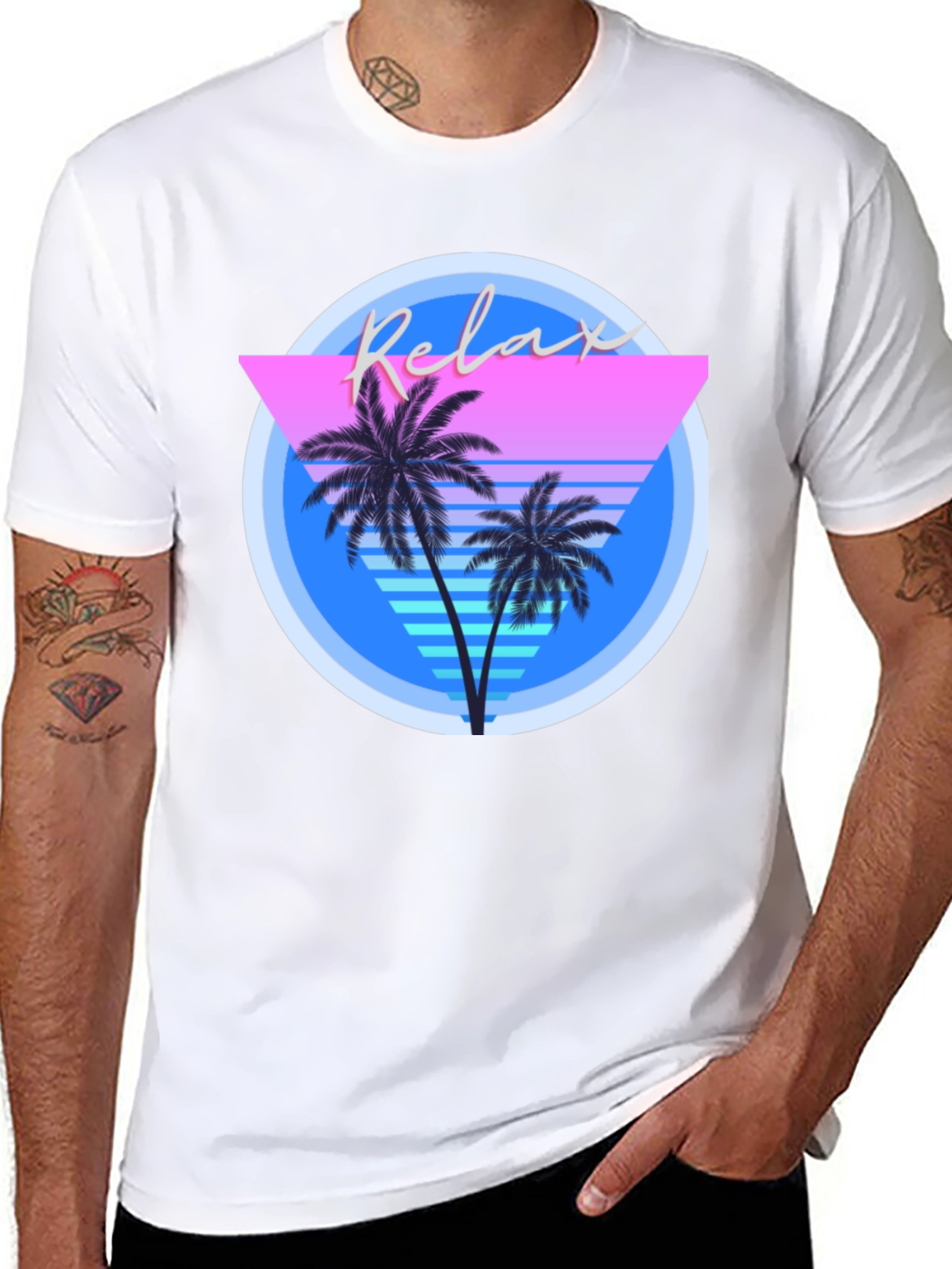 Relax Palm T-Shirt: Retro Summer Vibes