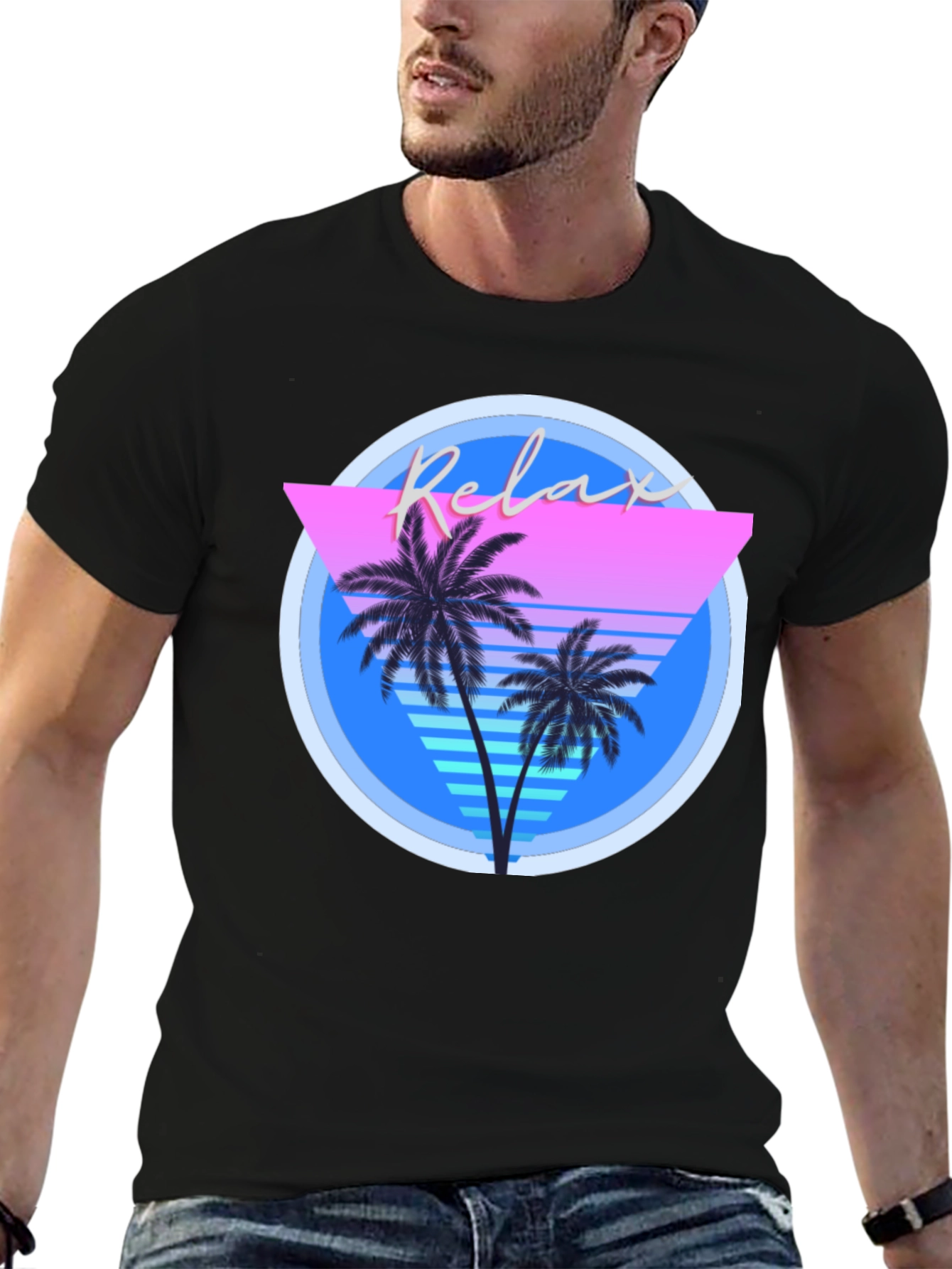 Relax Palm T-Shirt: Retro Summer Vibes