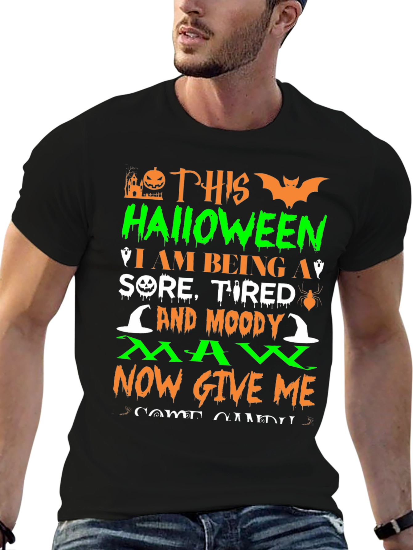 Halloween Sore Tired Moody Man T-Shirt