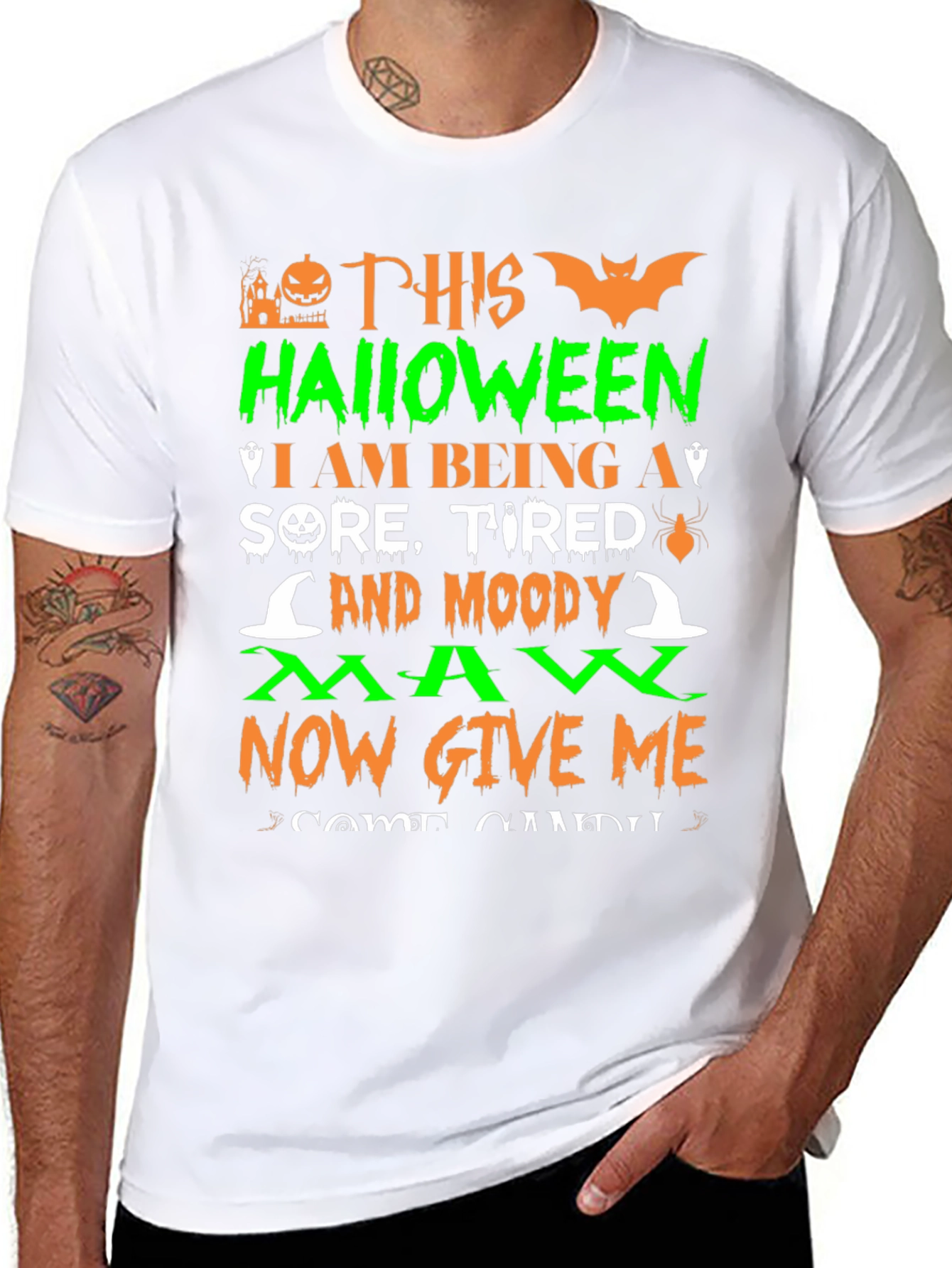 Halloween Sore Tired Moody Man T-Shirt