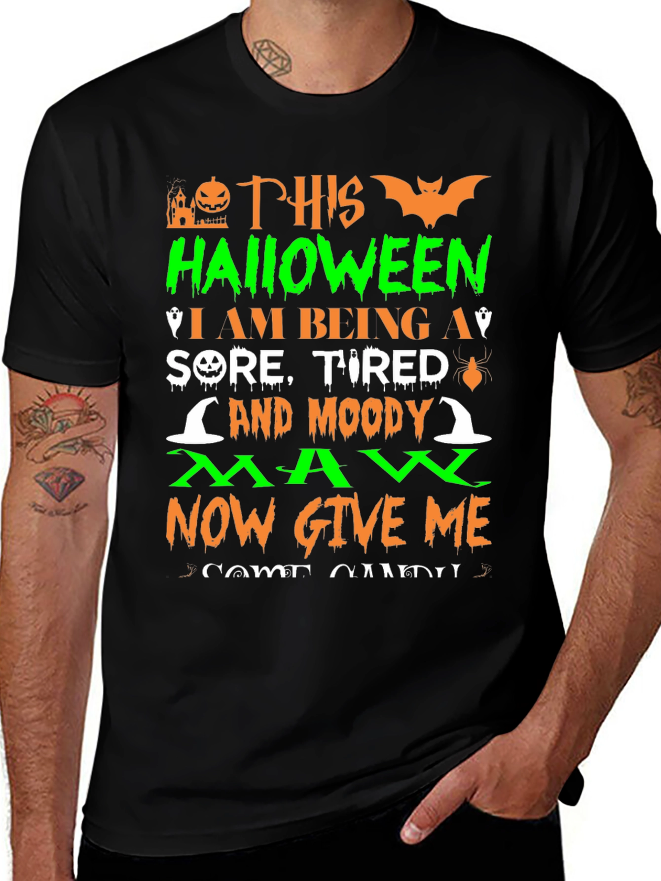 Halloween Sore Tired Moody Man T-Shirt
