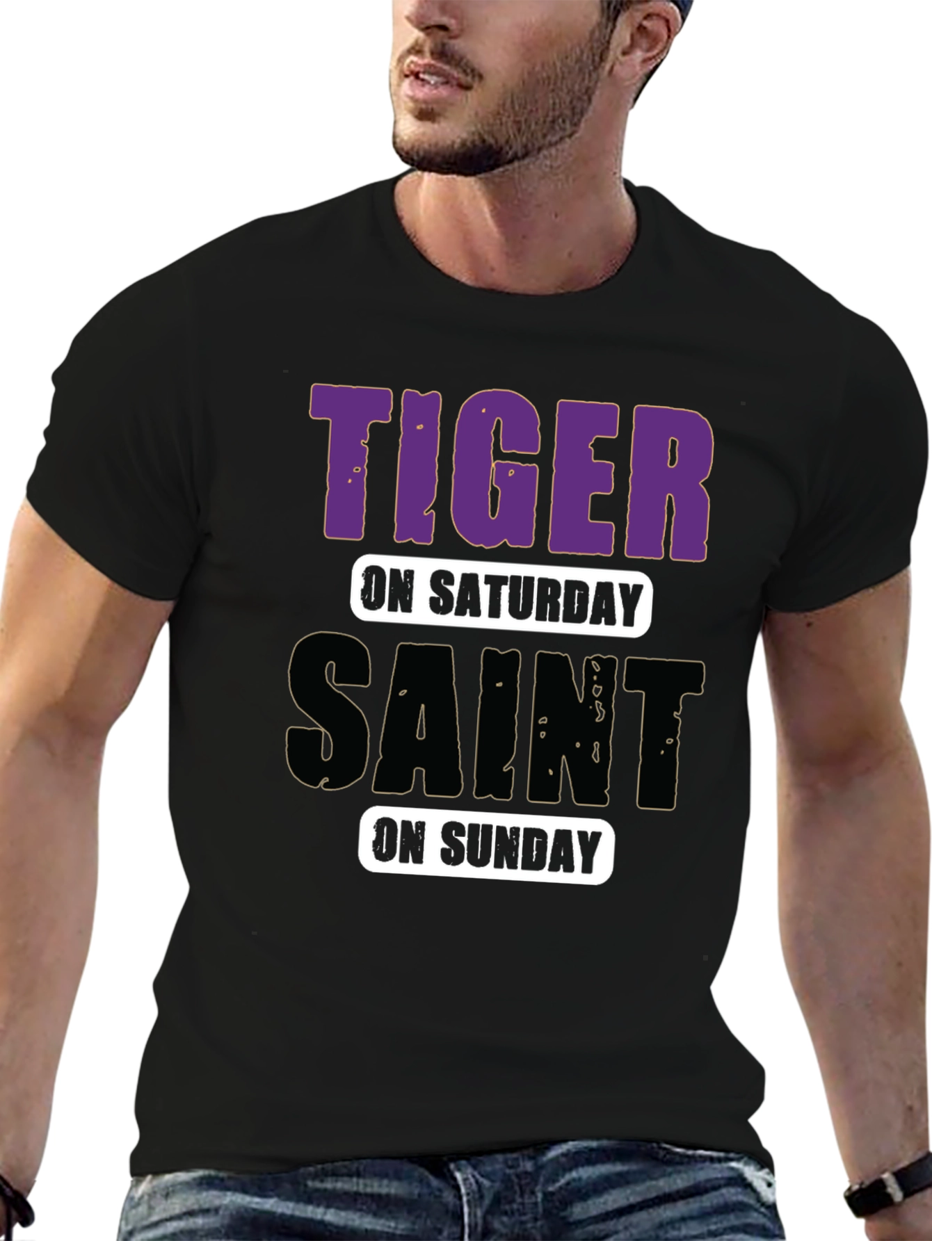Tiger on Saturday Saint on Sunday T-Shirt