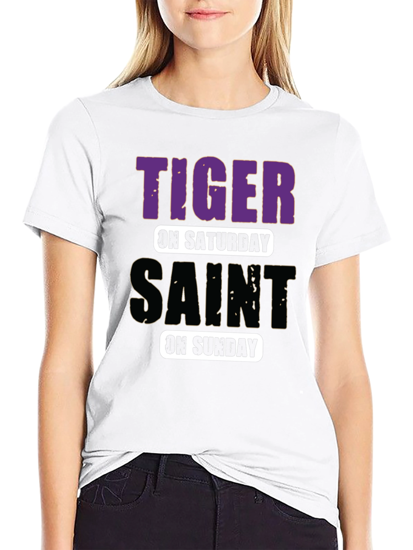 Tiger on Saturday Saint on Sunday T-Shirt