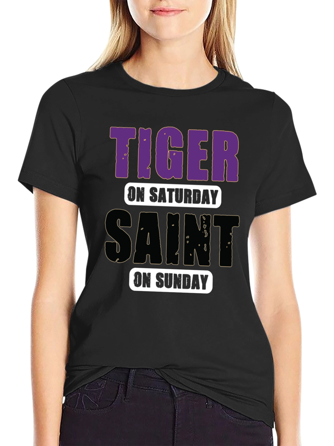 Tiger on Saturday Saint on Sunday T-Shirt