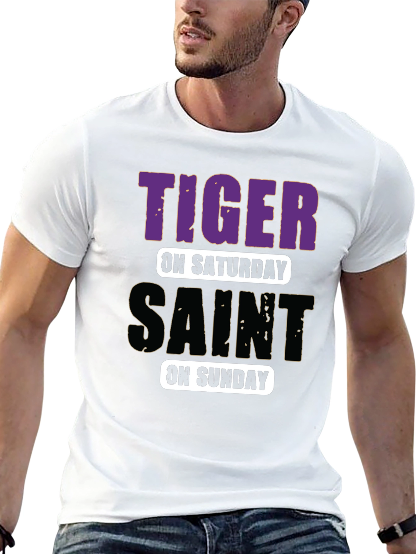 Tiger on Saturday Saint on Sunday T-Shirt