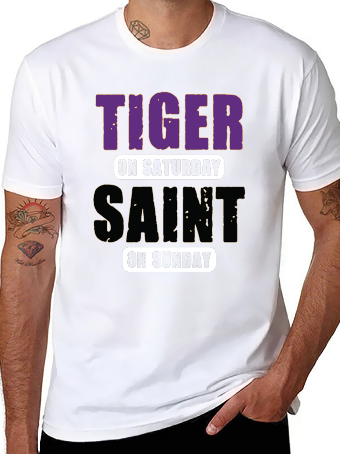 Tiger on Saturday Saint on Sunday T-Shirt