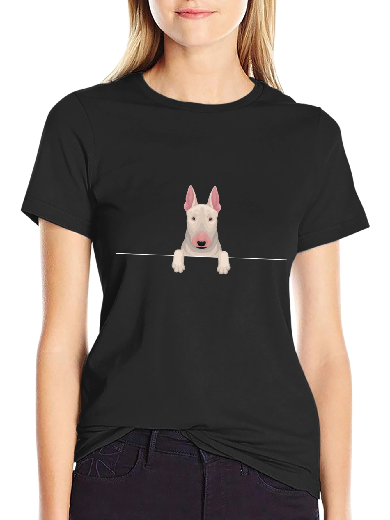 Bull Terrier Peek T-Shirt - Dog Lover Tee