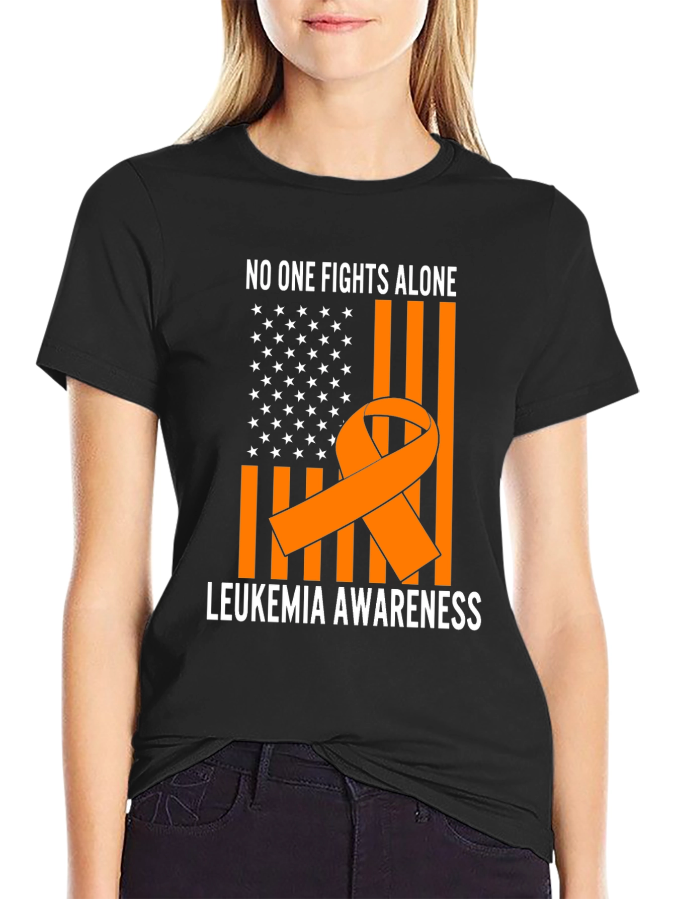 Leukemia Awareness T-Shirt - No One Fights Alone