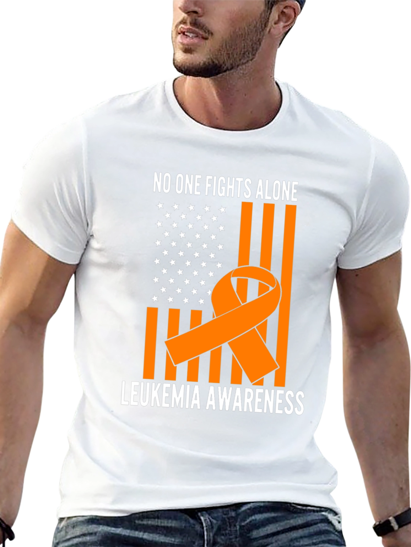 Leukemia Awareness T-Shirt - No One Fights Alone