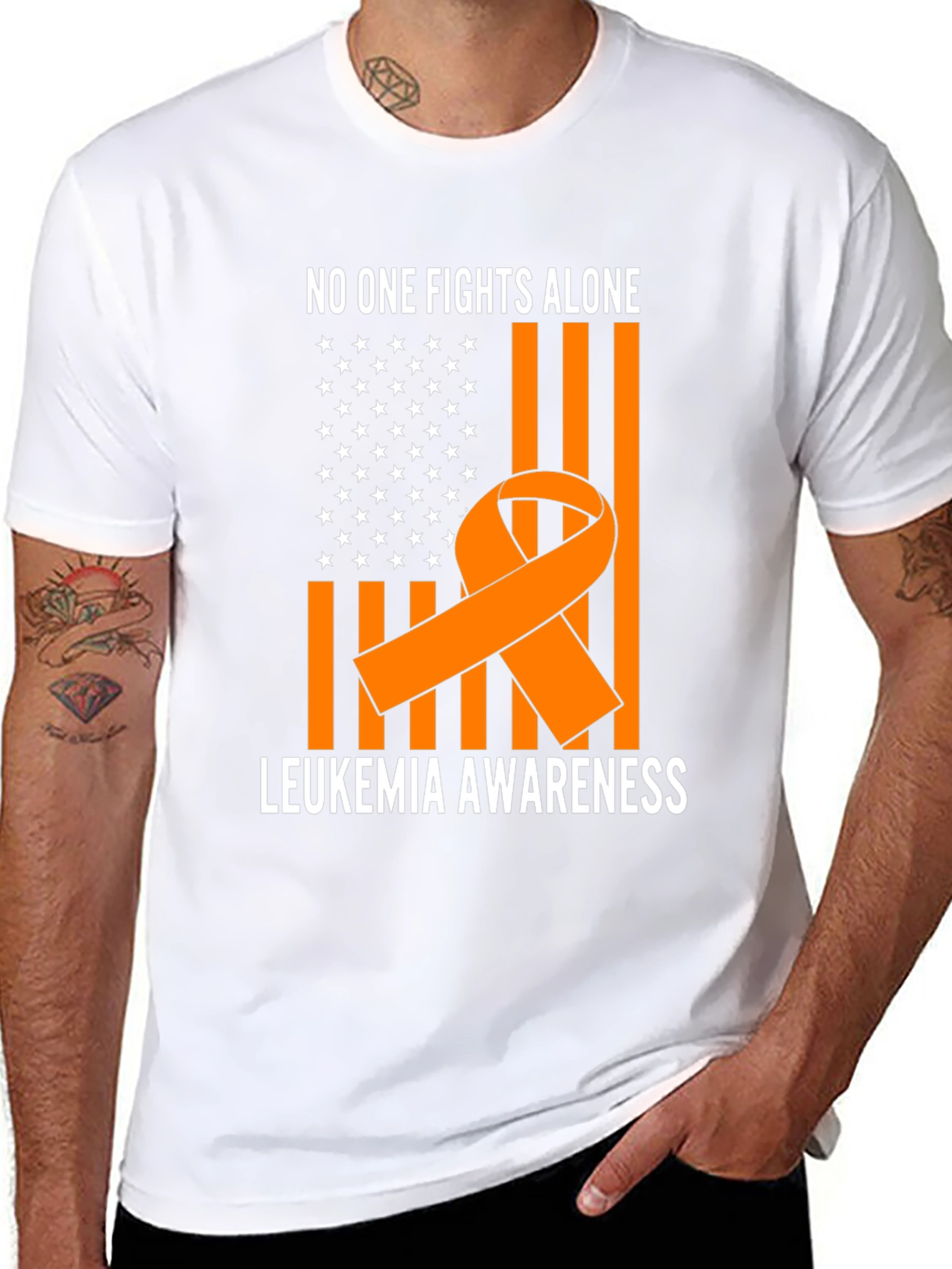 Leukemia Awareness T-Shirt - No One Fights Alone