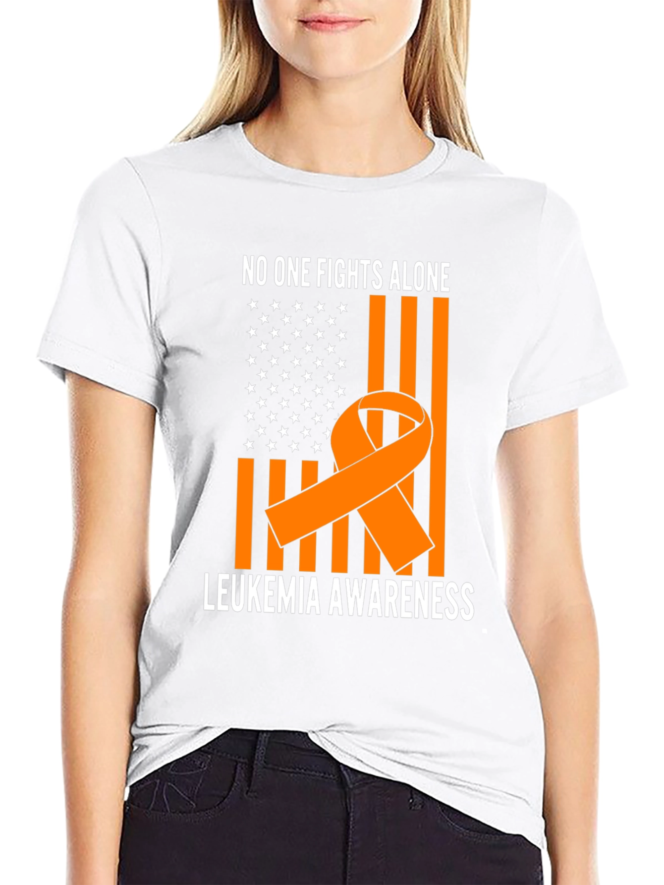 Leukemia Awareness T-Shirt - No One Fights Alone